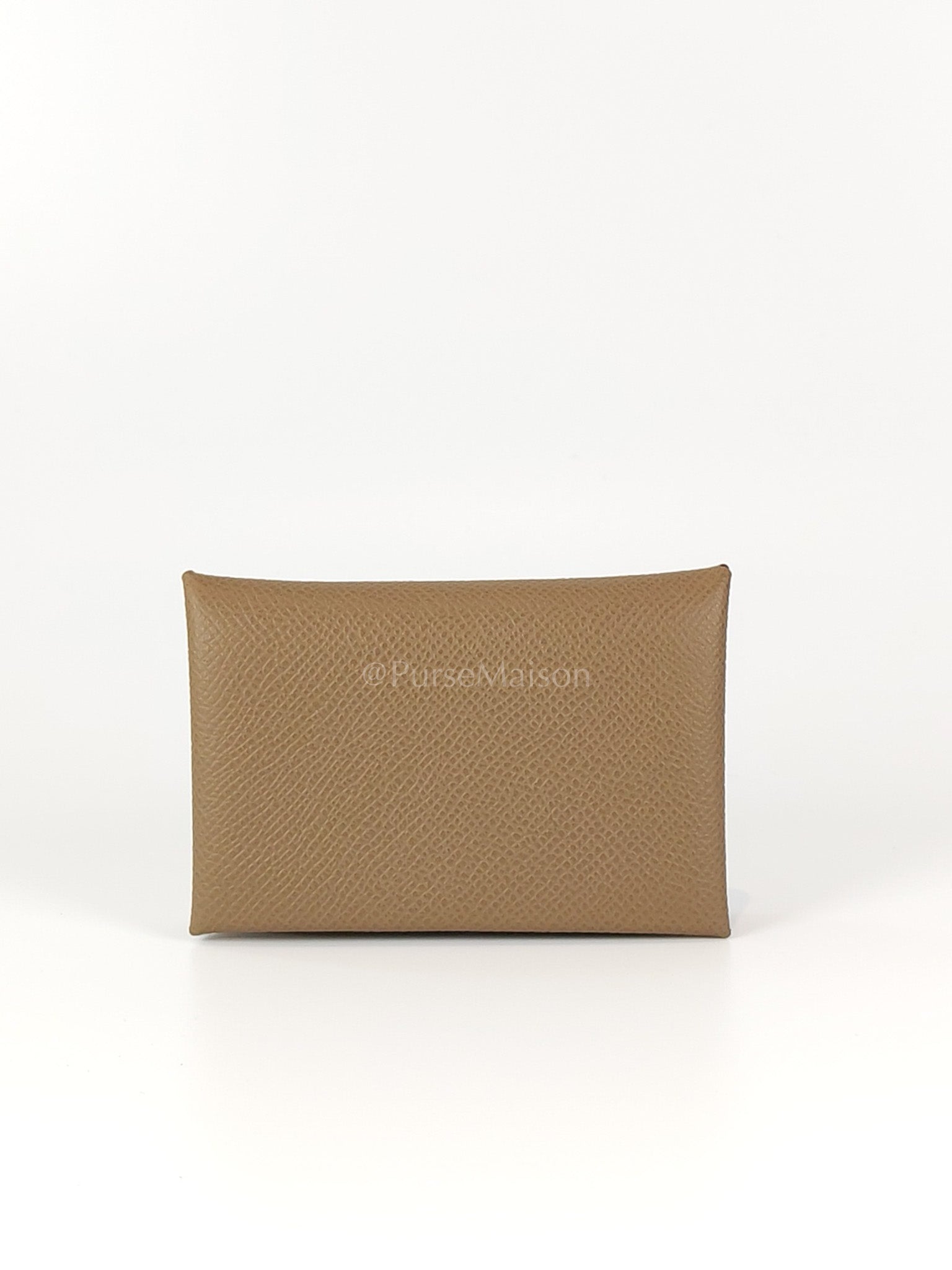 Calvi Card Holder in Etoupe Epsom Leather Stamp W(2024) | Purse Maison Luxury Bags Shop