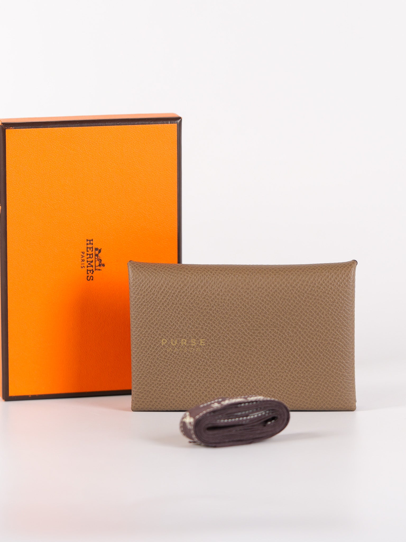 Calvi Cardholder in Etoupe Stamp W (2024) | Purse Maison Luxury Bags Shop