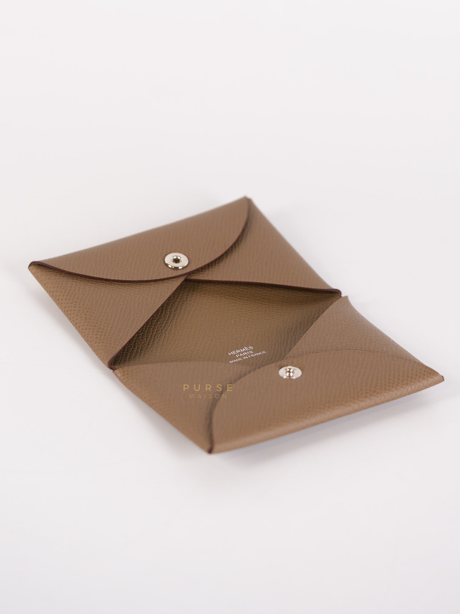 Calvi Cardholder in Etoupe Stamp W (2024) | Purse Maison Luxury Bags Shop