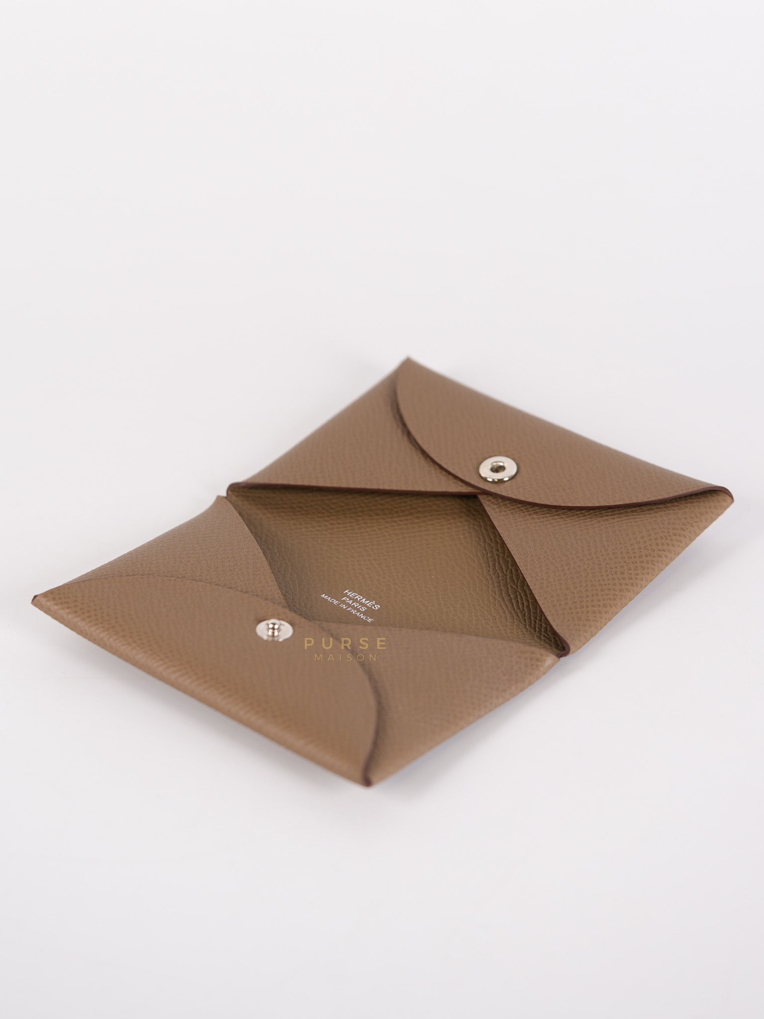 Calvi Cardholder in Etoupe Stamp W (2024) | Purse Maison Luxury Bags Shop