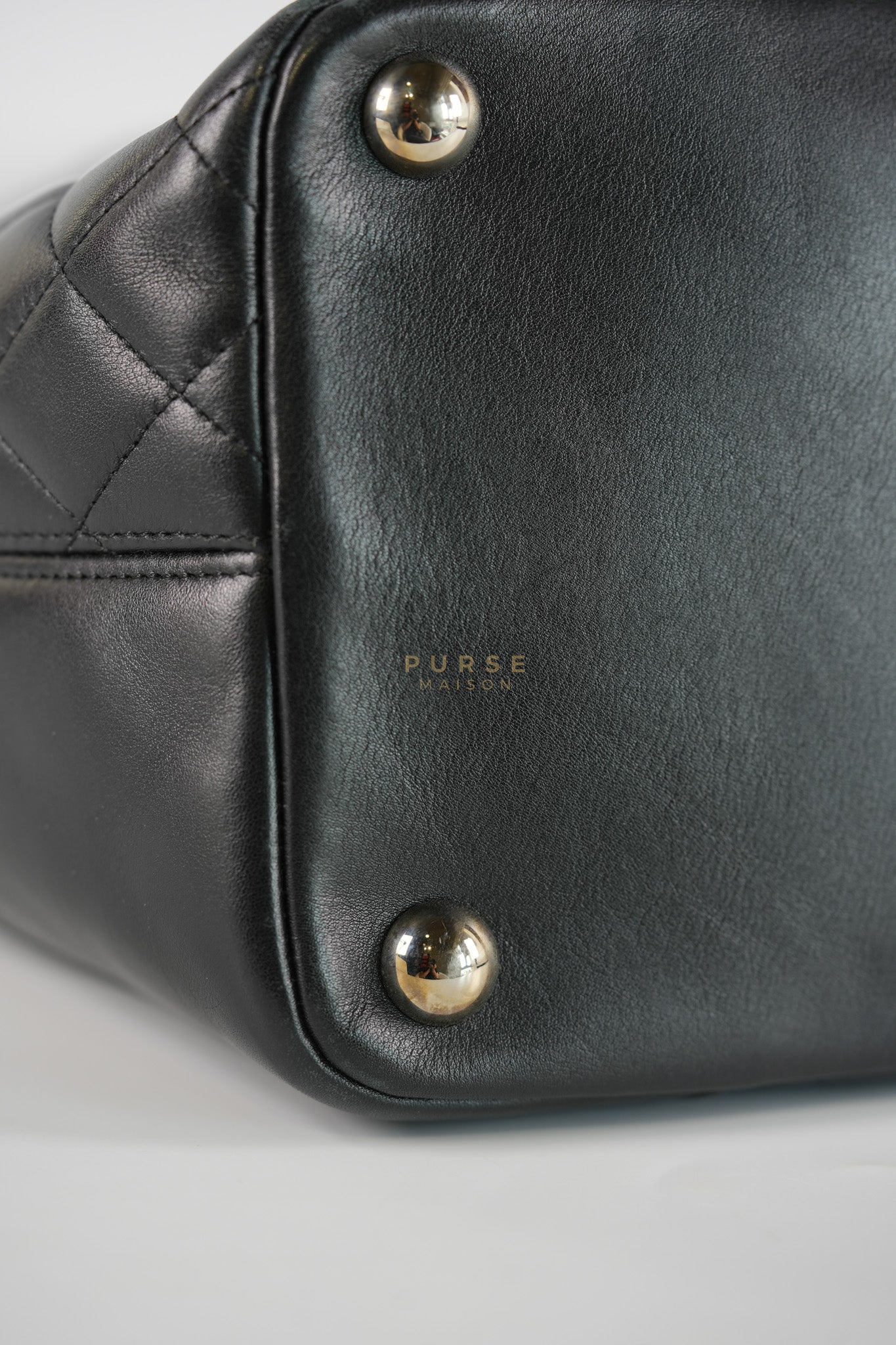 Cambon Medium in Black Lambskin Leather and Silver Hardware Series 12 | Purse Maison Luxury Bags Shop