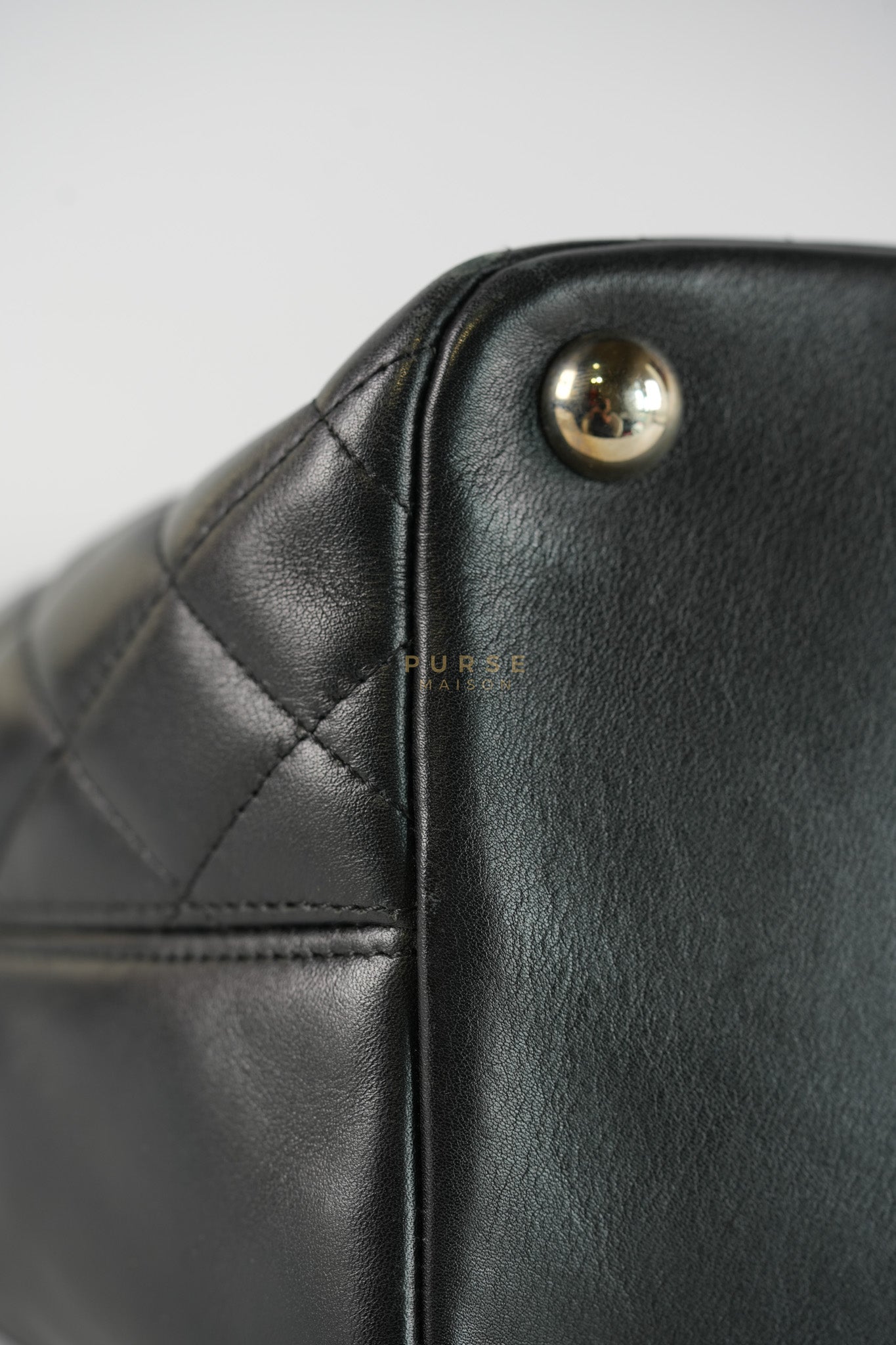Cambon Medium in Black Lambskin Leather and Silver Hardware Series 12 | Purse Maison Luxury Bags Shop