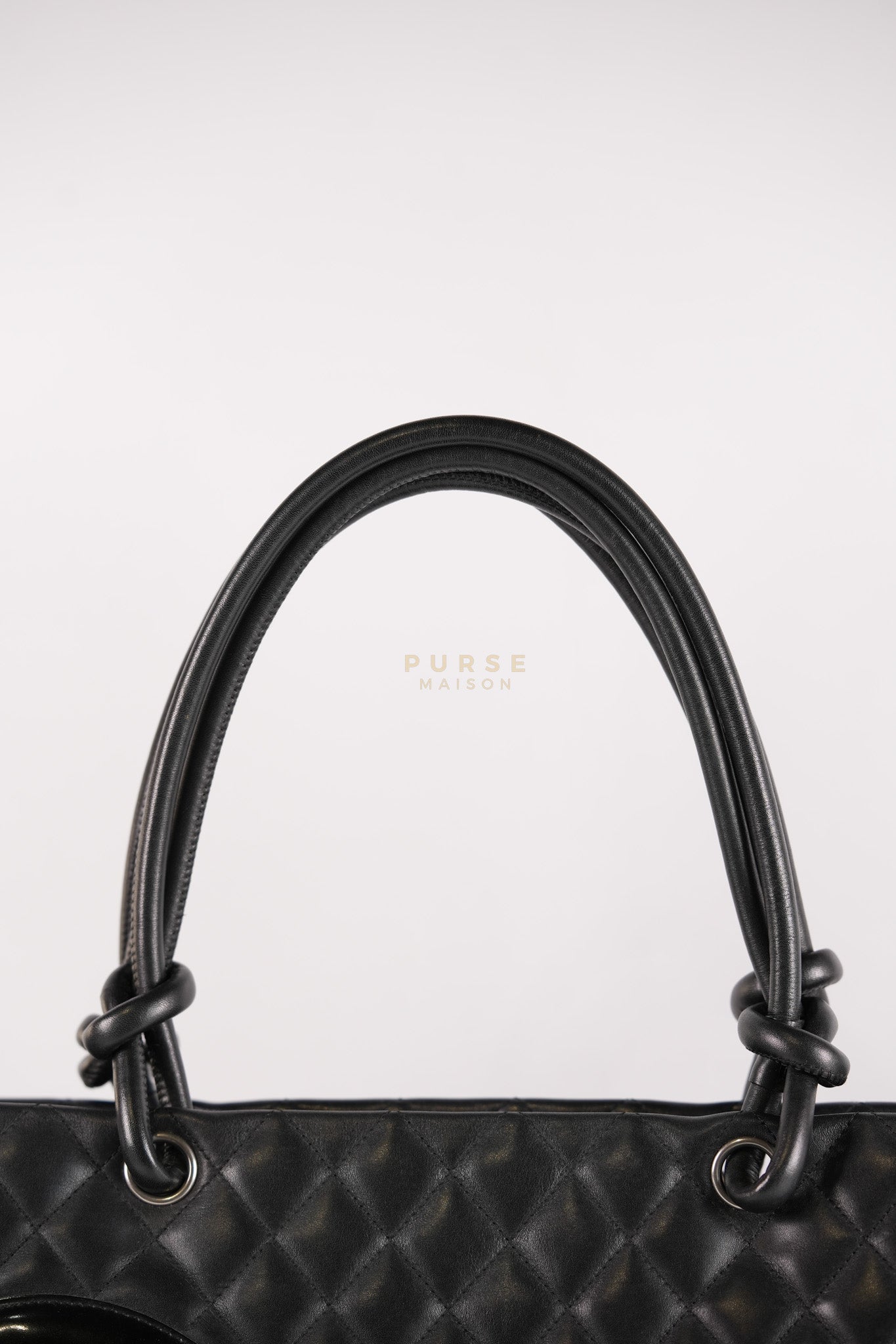 Cambon Medium in Black Lambskin Leather and Silver Hardware Series 12 | Purse Maison Luxury Bags Shop