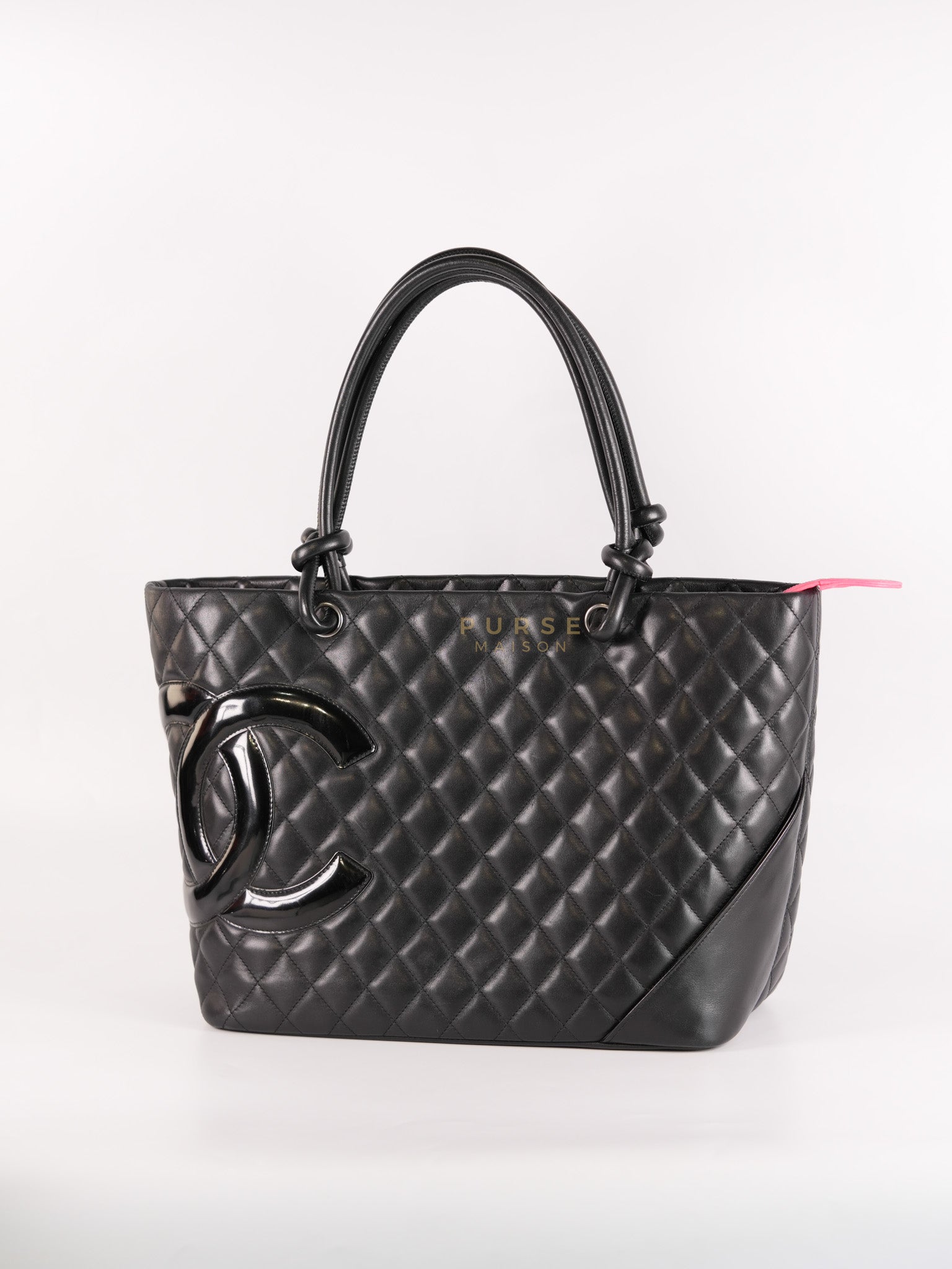 Cambon Medium in Black Lambskin Leather and Silver Hardware Series 12 | Purse Maison Luxury Bags Shop