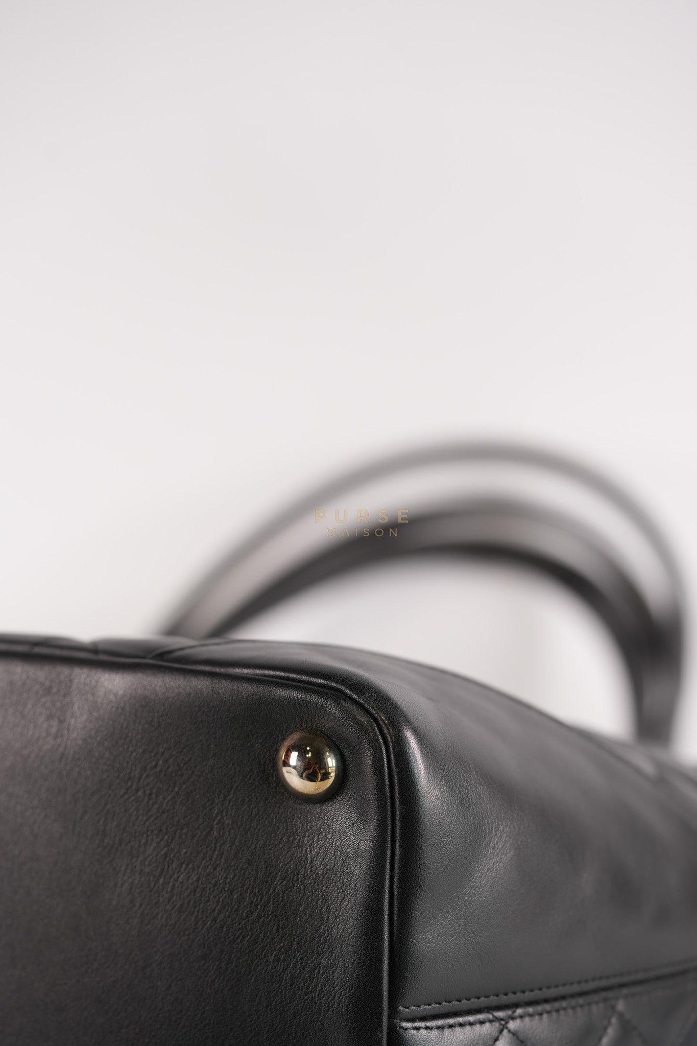 Cambon Medium in Black Lambskin Leather and Silver Hardware Series 12 | Purse Maison Luxury Bags Shop