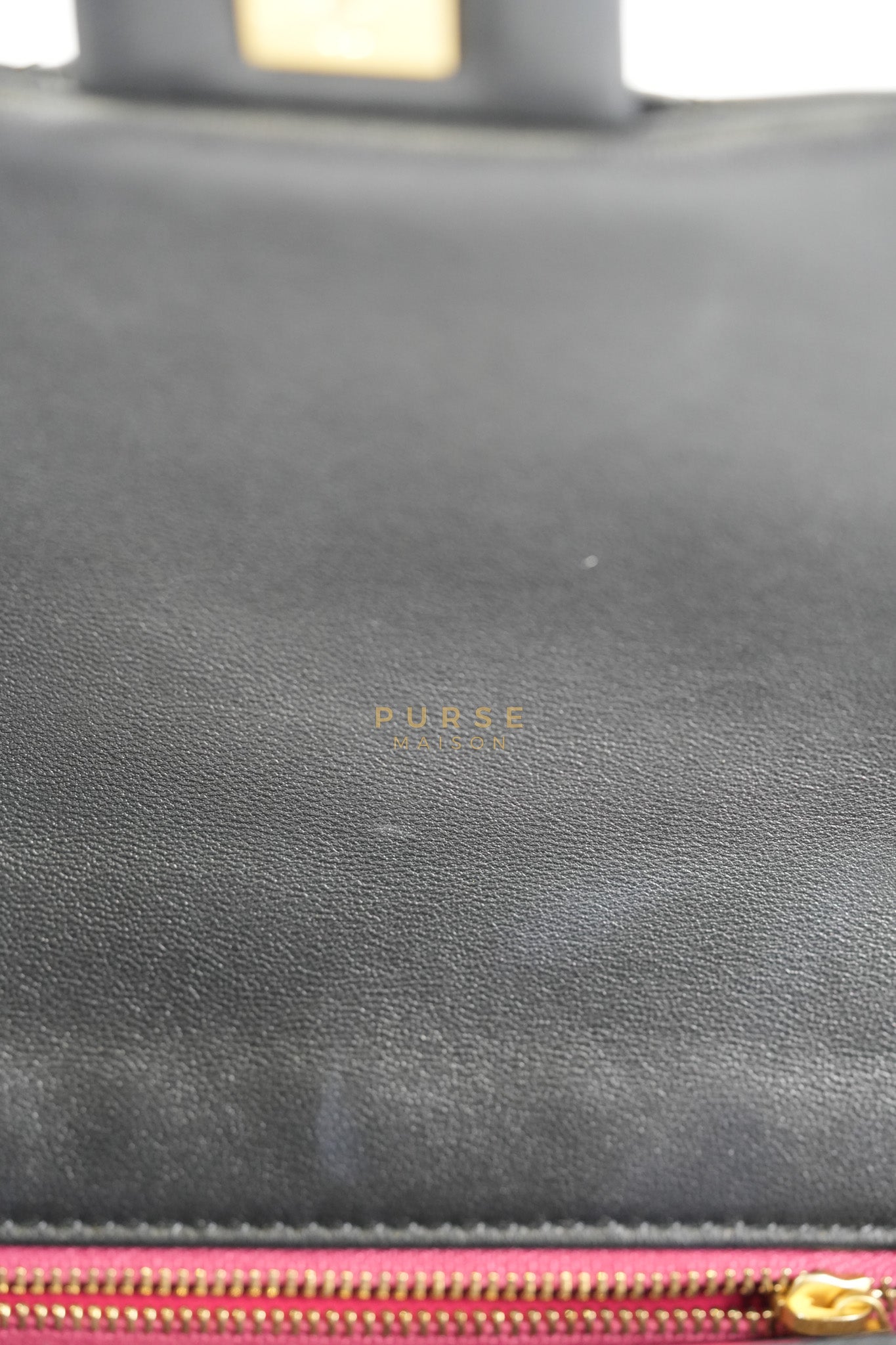 Camellia Crush Flap Medium in Black Lambskin Leather Aged Gold Hardware (Microchip) | Purse Maison Luxury Bags Shop