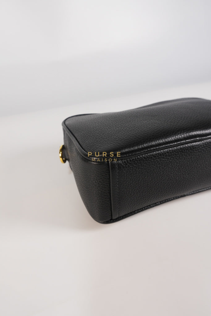 Camera Bag in Black Milano Leather & Gold Hardware | Purse Maison Luxury Bags Shop