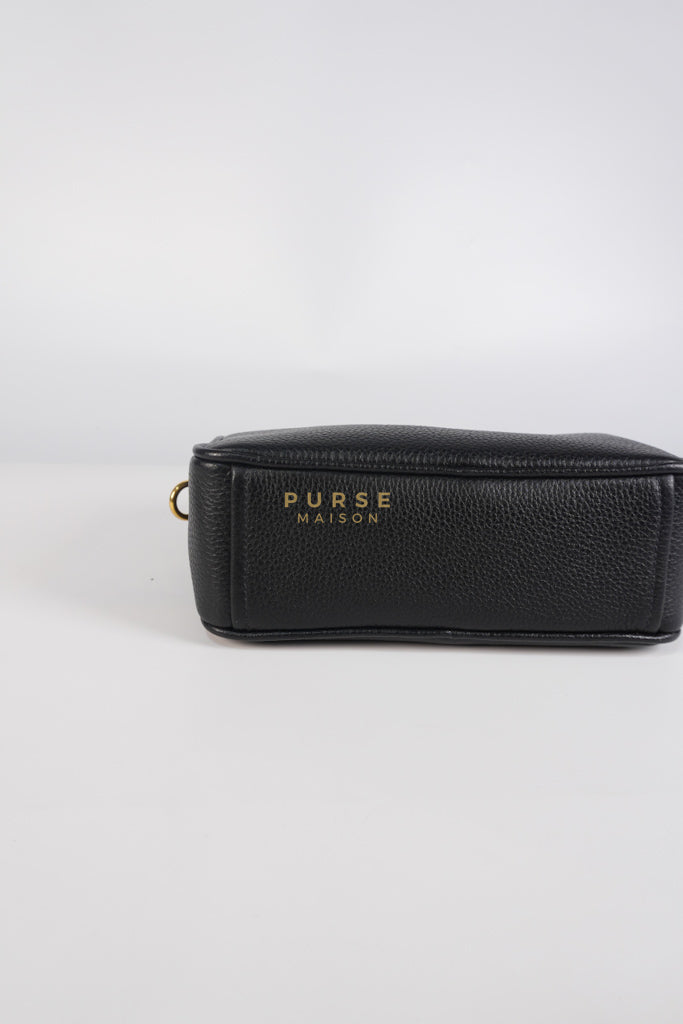 Camera Bag in Black Milano Leather & Gold Hardware | Purse Maison Luxury Bags Shop