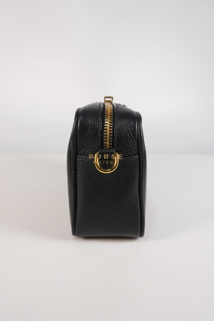 Camera Bag in Black Milano Leather & Gold Hardware | Purse Maison Luxury Bags Shop