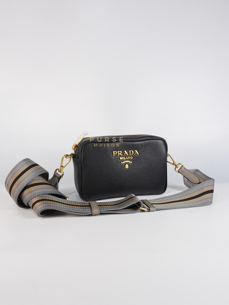Camera Bag in Black Milano Leather & Gold Hardware | Purse Maison Luxury Bags Shop