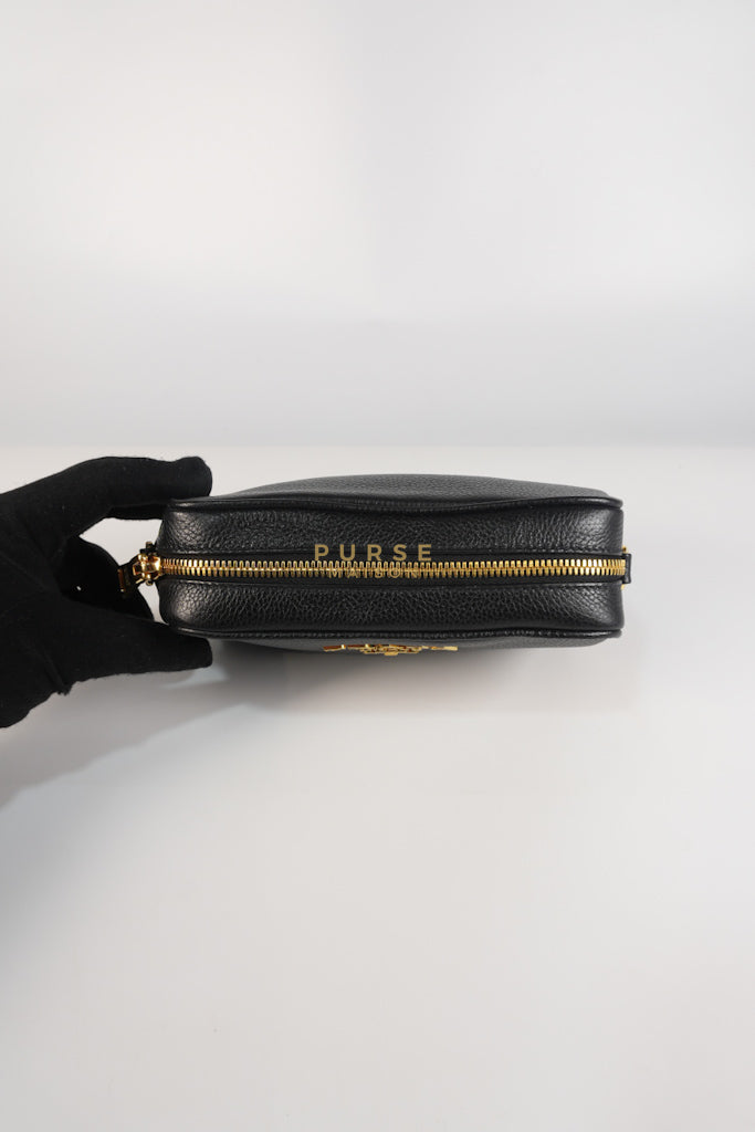 Camera Bag in Black Milano Leather & Gold Hardware | Purse Maison Luxury Bags Shop