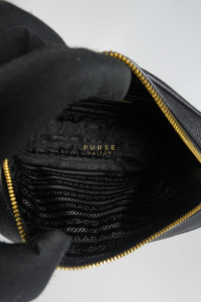 Camera Bag in Black Milano Leather & Gold Hardware | Purse Maison Luxury Bags Shop
