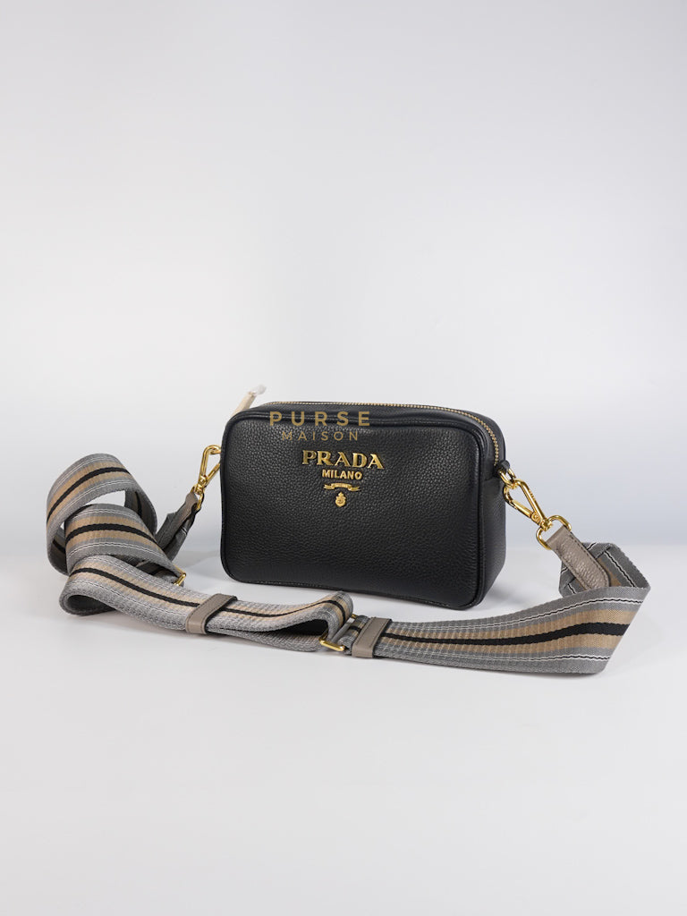 Camera Bag in Black Milano Leather & Gold Hardware | Purse Maison Luxury Bags Shop