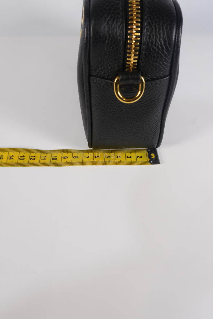 Camera Bag in Black Milano Leather & Gold Hardware | Purse Maison Luxury Bags Shop