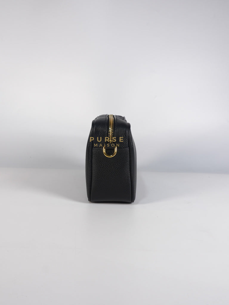 Camera Bag in Black Milano Leather & Gold Hardware | Purse Maison Luxury Bags Shop