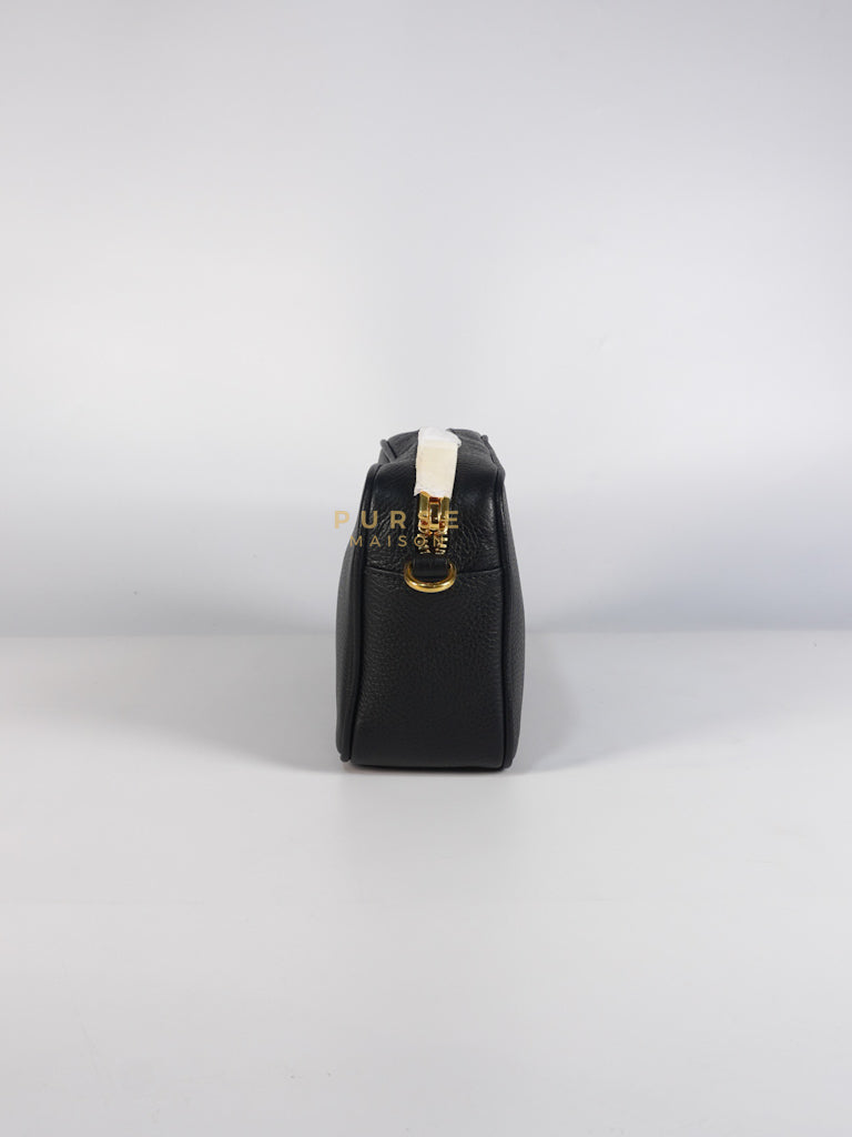 Camera Bag in Black Milano Leather & Gold Hardware | Purse Maison Luxury Bags Shop