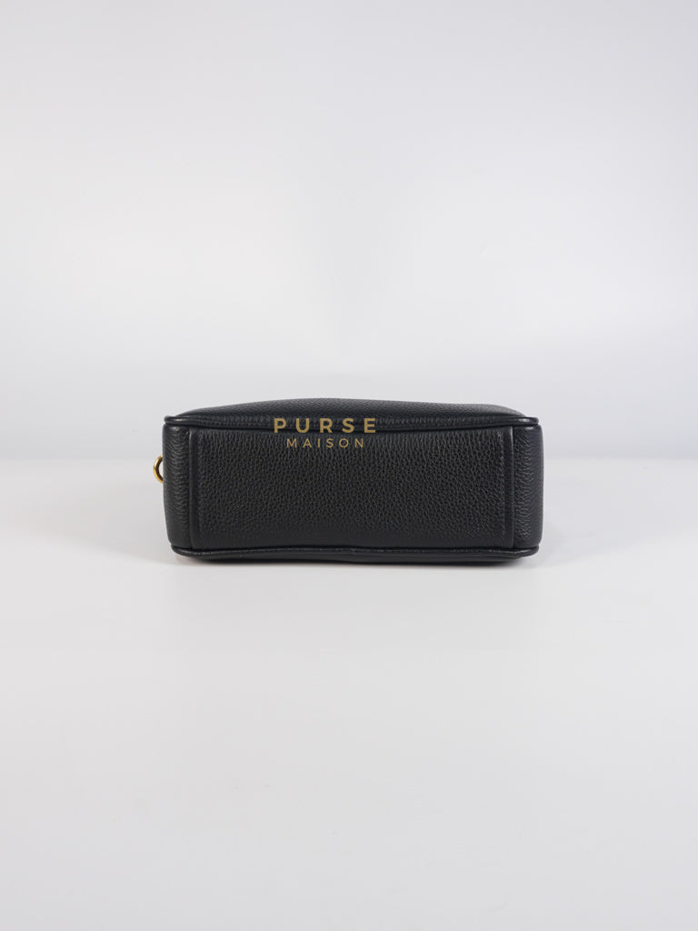 Camera Bag in Black Milano Leather & Gold Hardware | Purse Maison Luxury Bags Shop