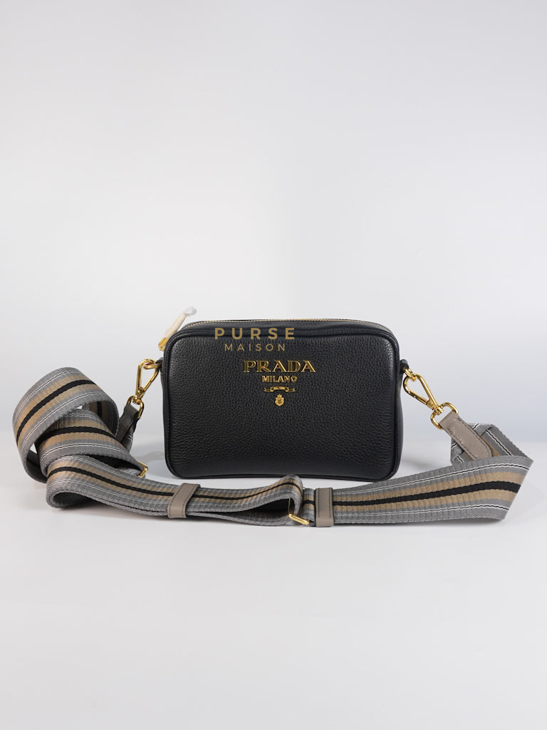 Camera Bag in Black Milano Leather & Gold Hardware | Purse Maison Luxury Bags Shop