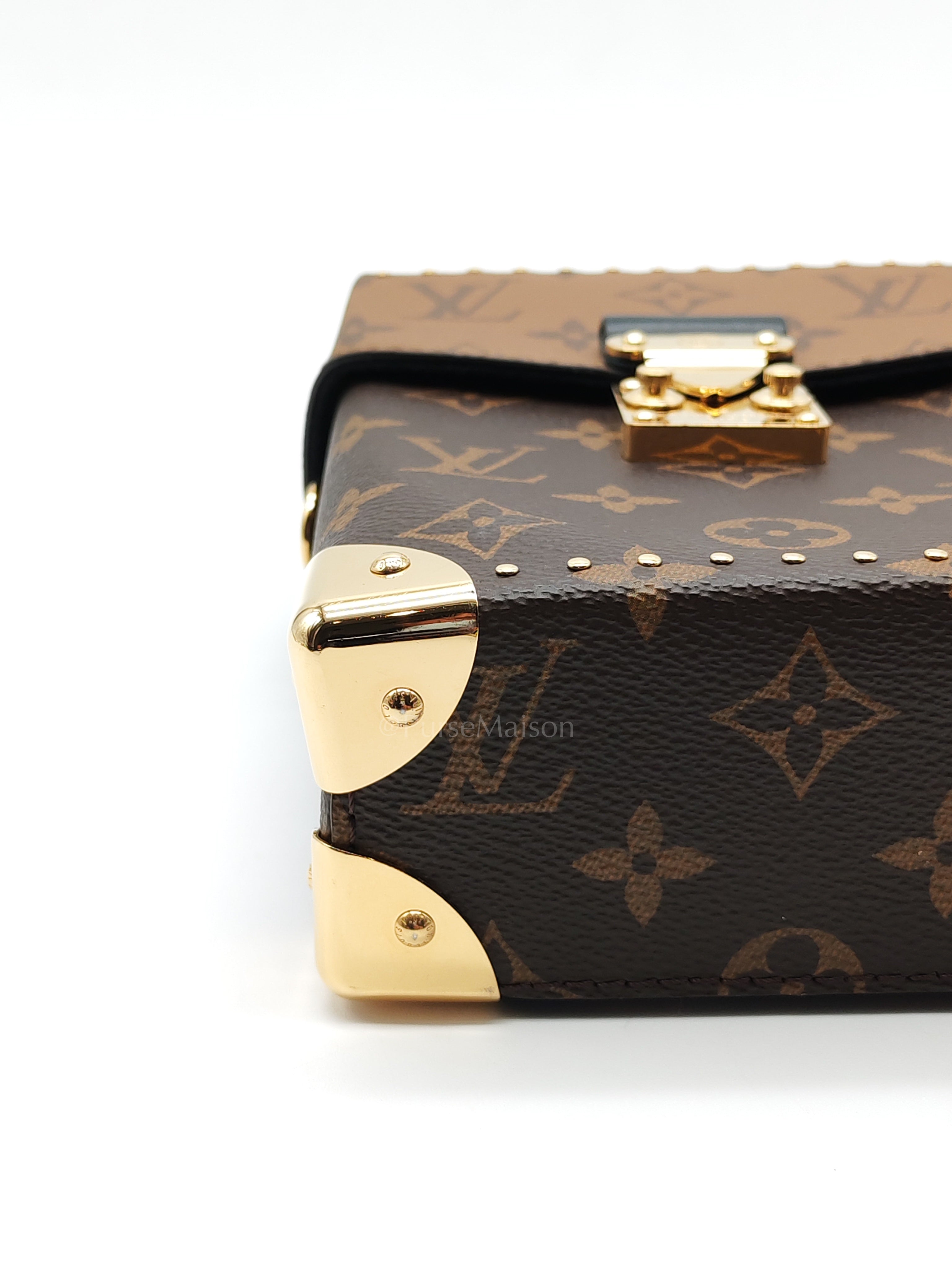 Camera Box Handbag in Reverse Monogram Canvas & Gold Hardware Microchip | Purse Maison Luxury Bags Shop