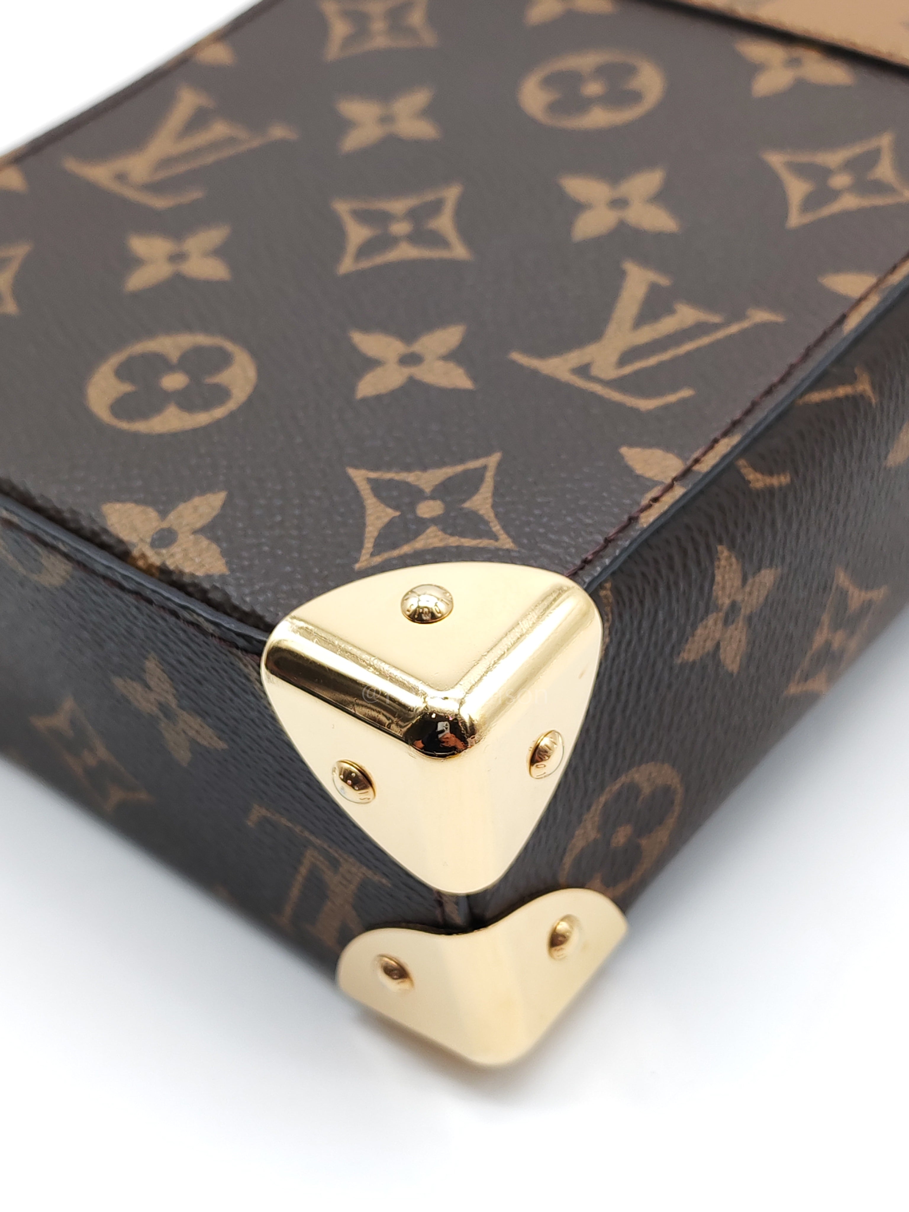 Camera Box Handbag in Reverse Monogram Canvas & Gold Hardware Microchip | Purse Maison Luxury Bags Shop