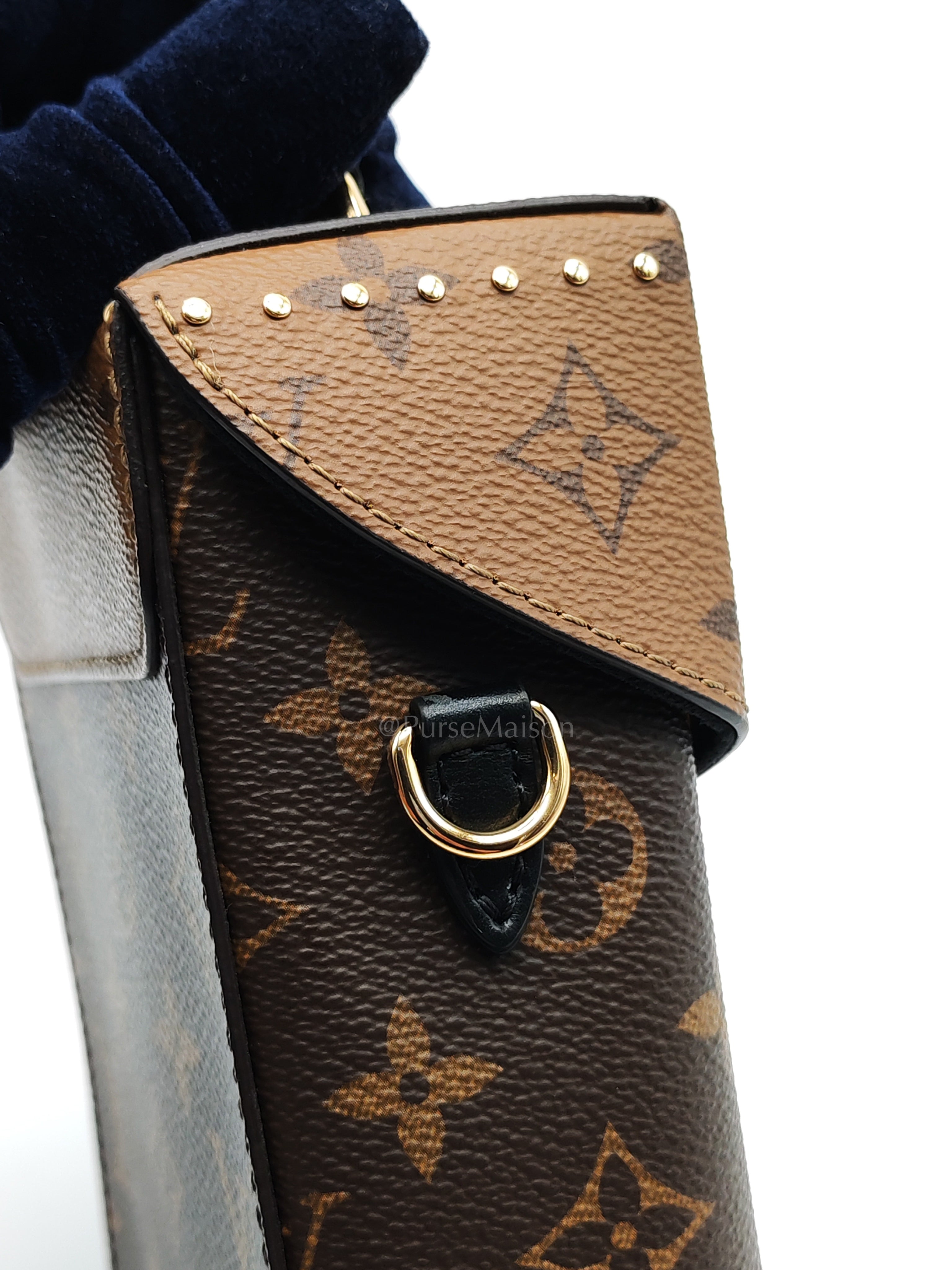 Camera Box Handbag in Reverse Monogram Canvas & Gold Hardware Microchip | Purse Maison Luxury Bags Shop
