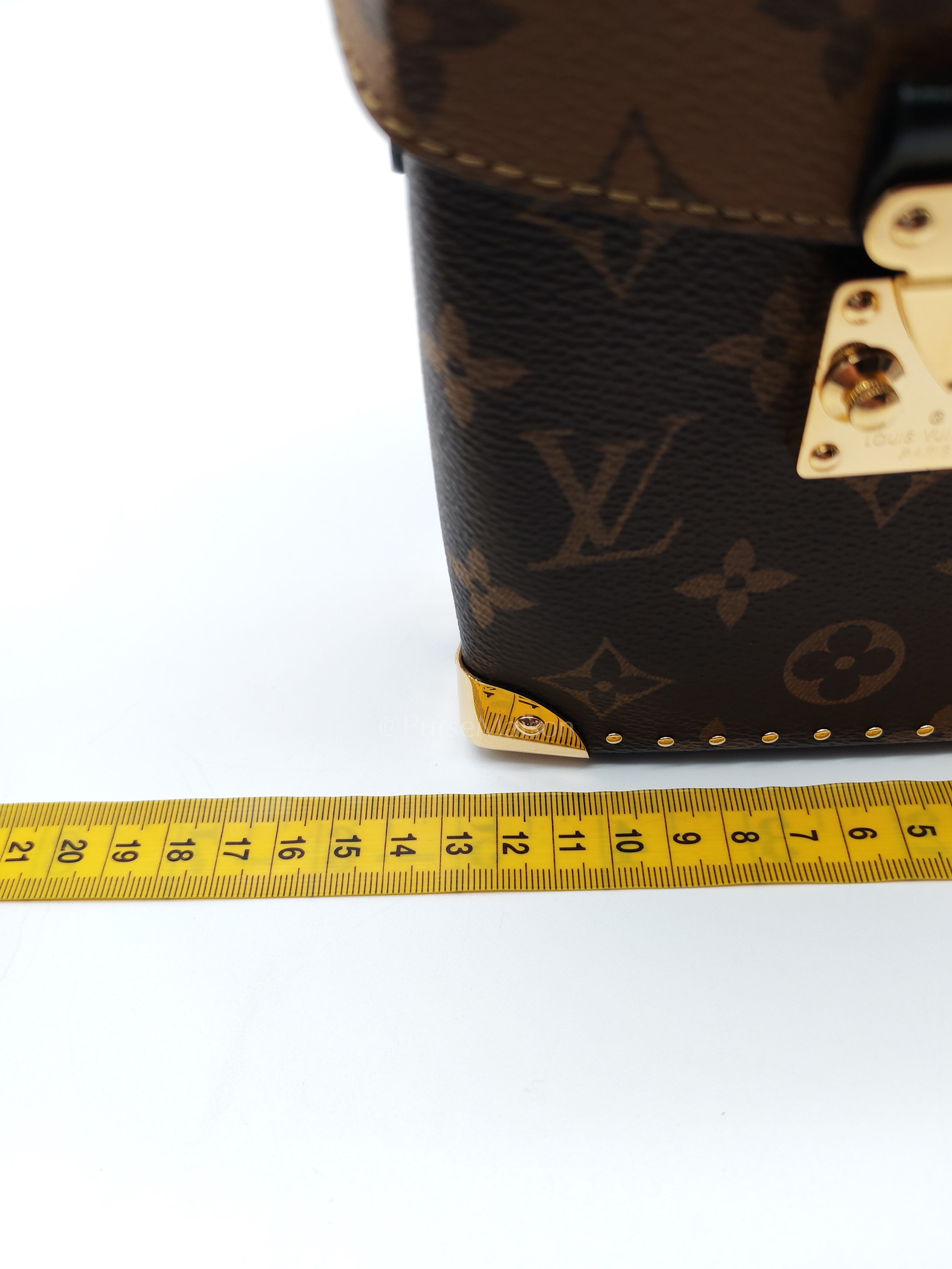 Camera Box Handbag in Reverse Monogram Canvas & Gold Hardware Microchip | Purse Maison Luxury Bags Shop