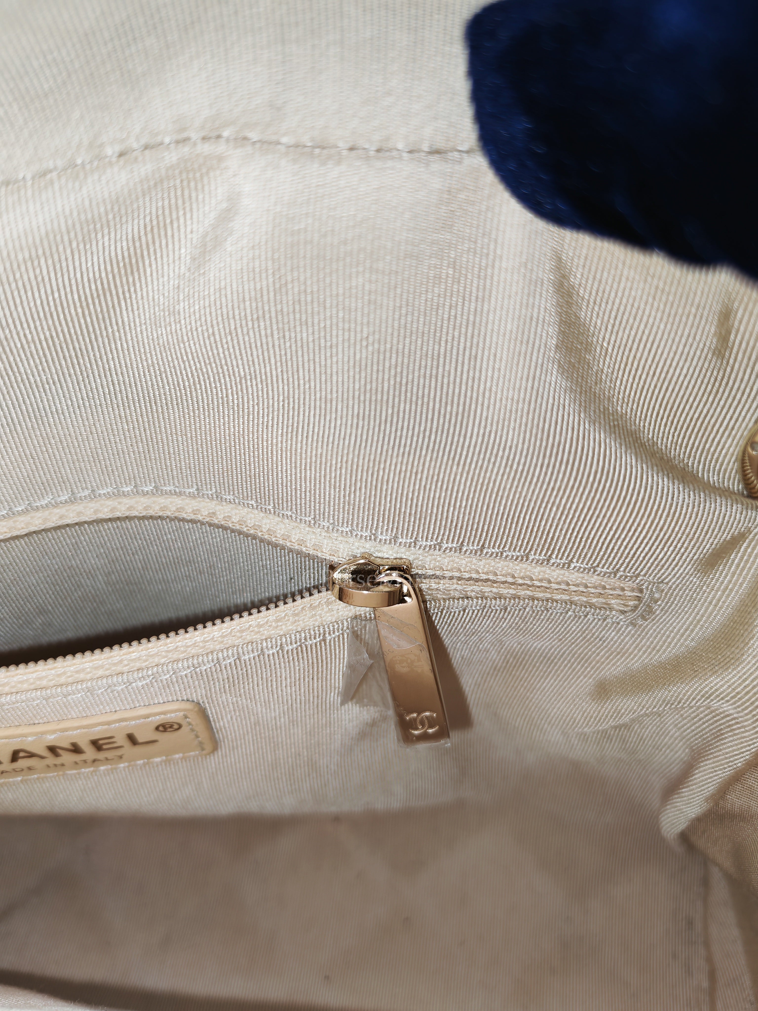 Camera Case Bag in Tricolor Beige/White/Black Quilted Goatskin Leather & Light Gold Hardware Series 29 | Purse Maison Luxury Bags Shop