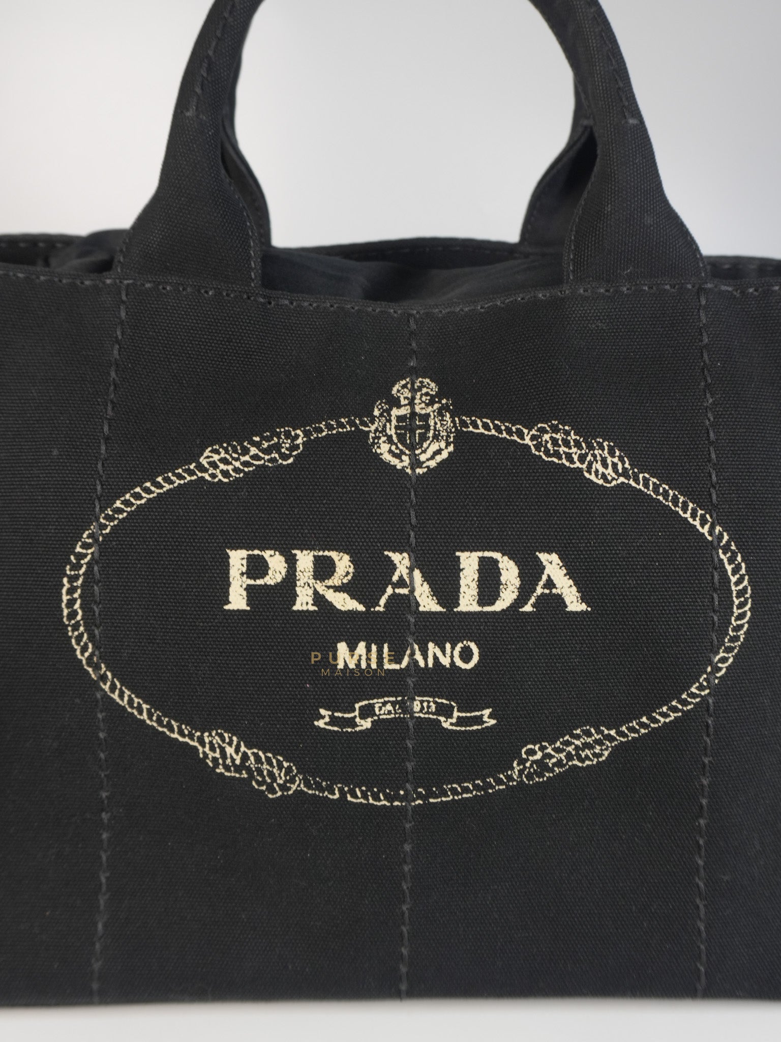 Canapa Medium Canvas Logo-Print Tote Bag Black | Purse Maison Luxury Bags Shop