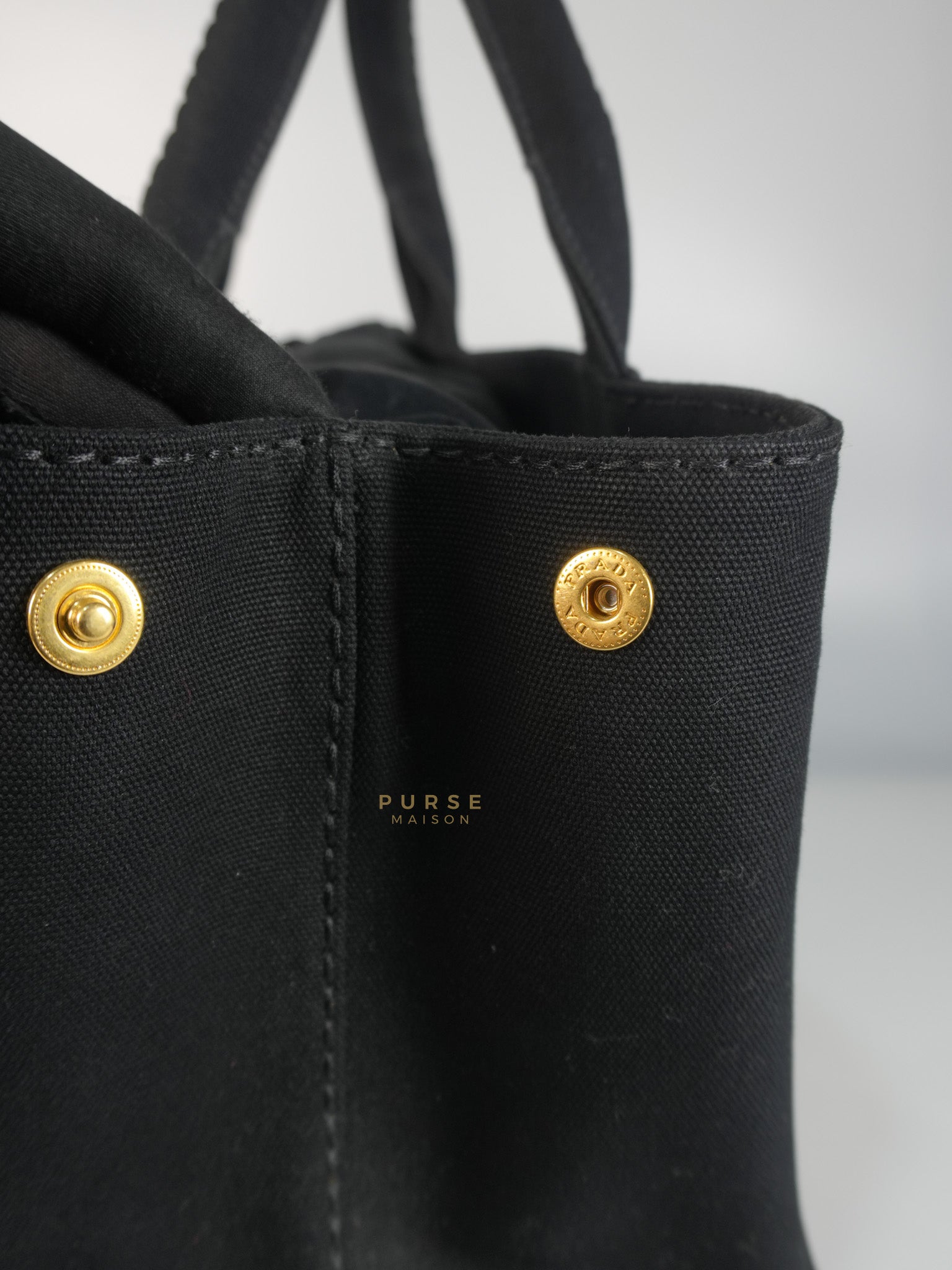 Canapa Medium Canvas Logo-Print Tote Bag Black | Purse Maison Luxury Bags Shop
