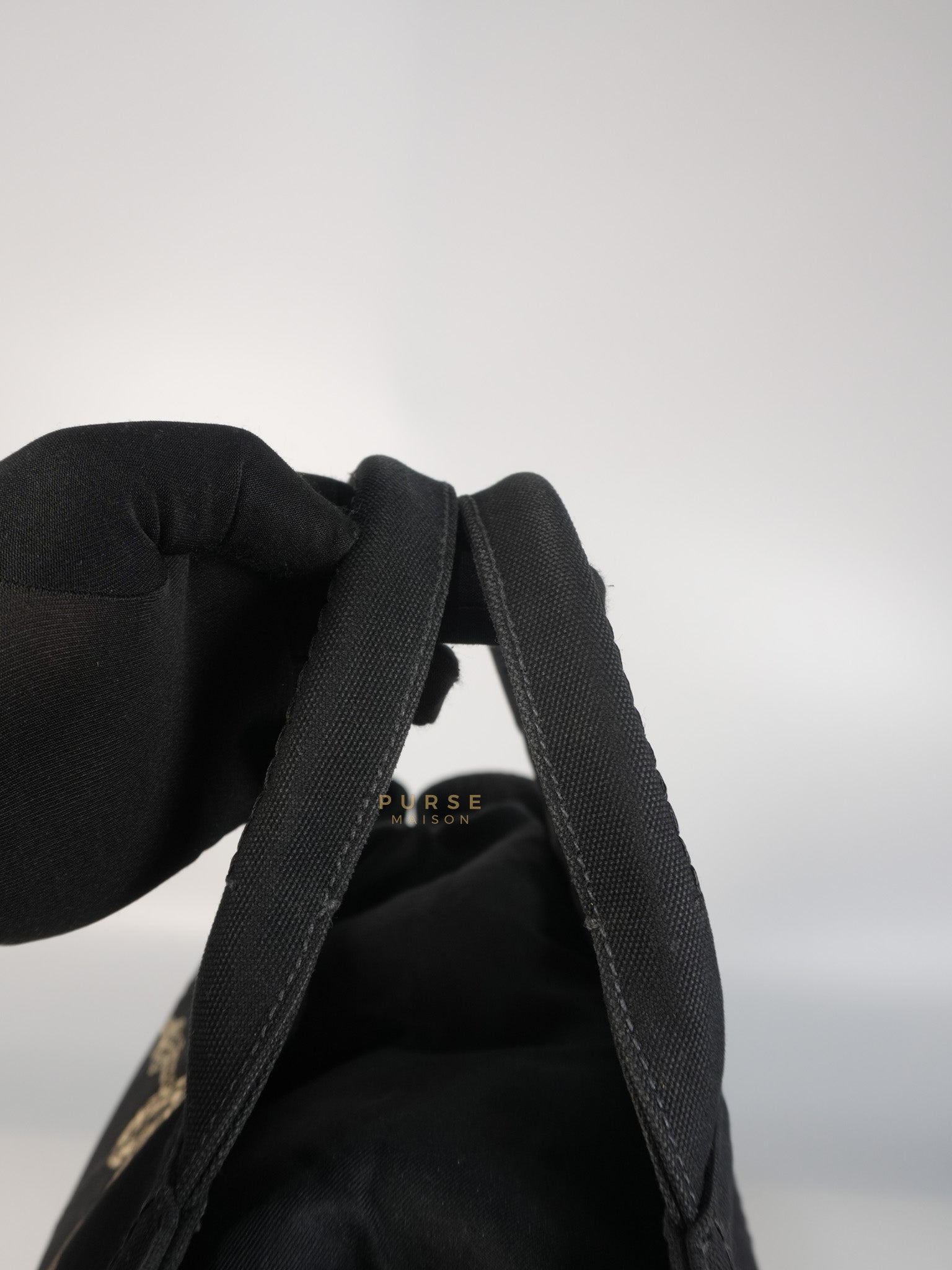 Canapa Medium Canvas Logo-Print Tote Bag Black | Purse Maison Luxury Bags Shop