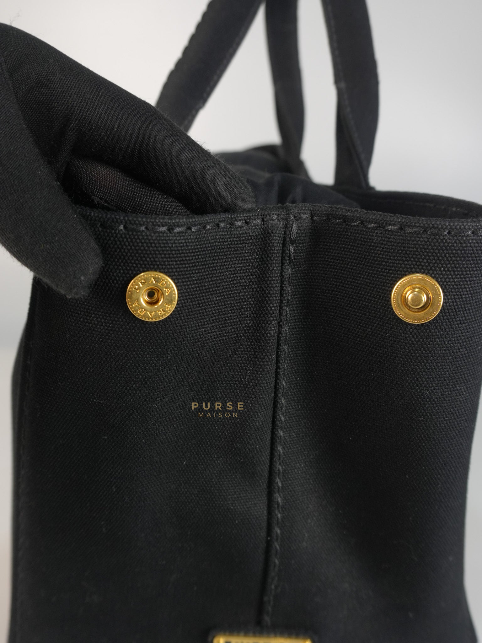 Canapa Medium Canvas Logo-Print Tote Bag Black | Purse Maison Luxury Bags Shop