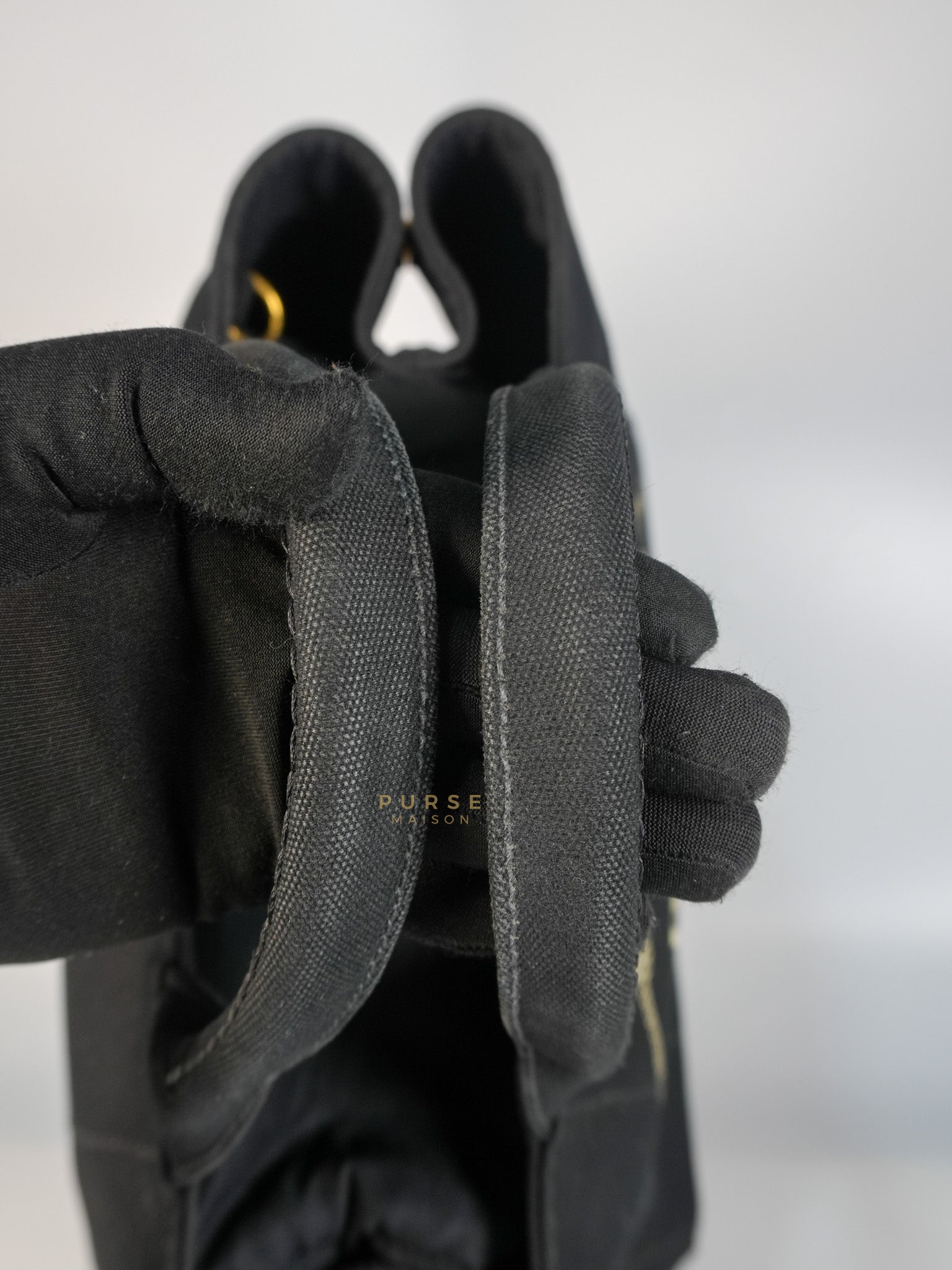 Canapa Medium Canvas Logo-Print Tote Bag Black | Purse Maison Luxury Bags Shop