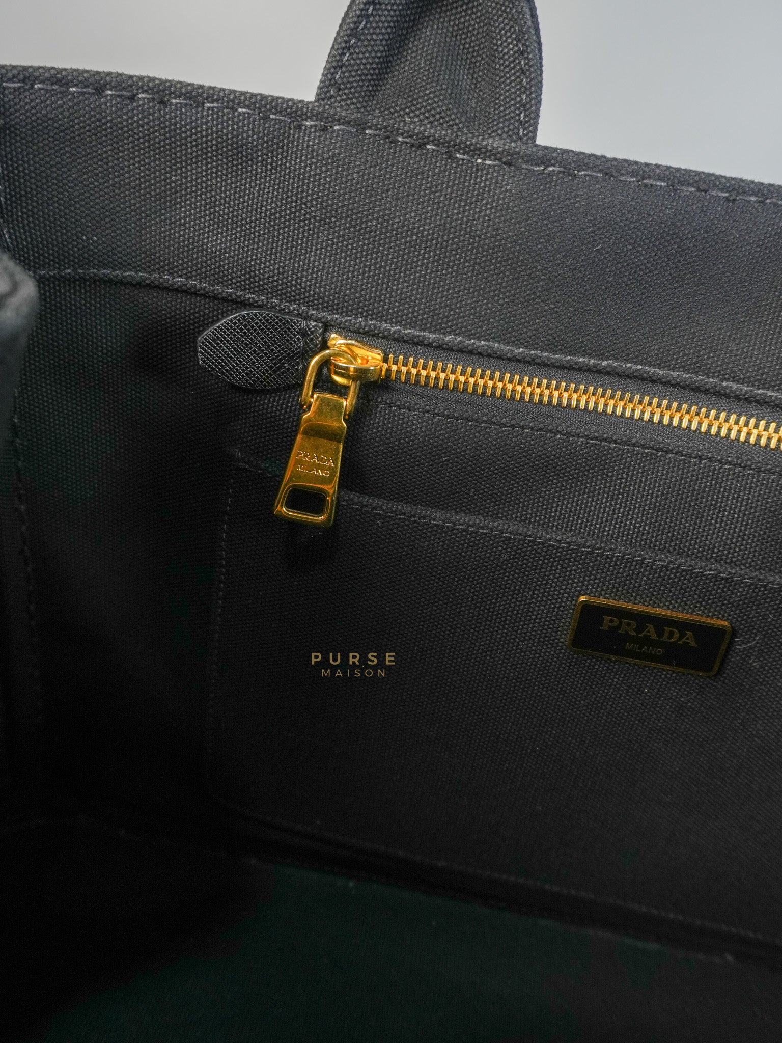 Canapa Medium Canvas Logo-Print Tote Bag Black | Purse Maison Luxury Bags Shop