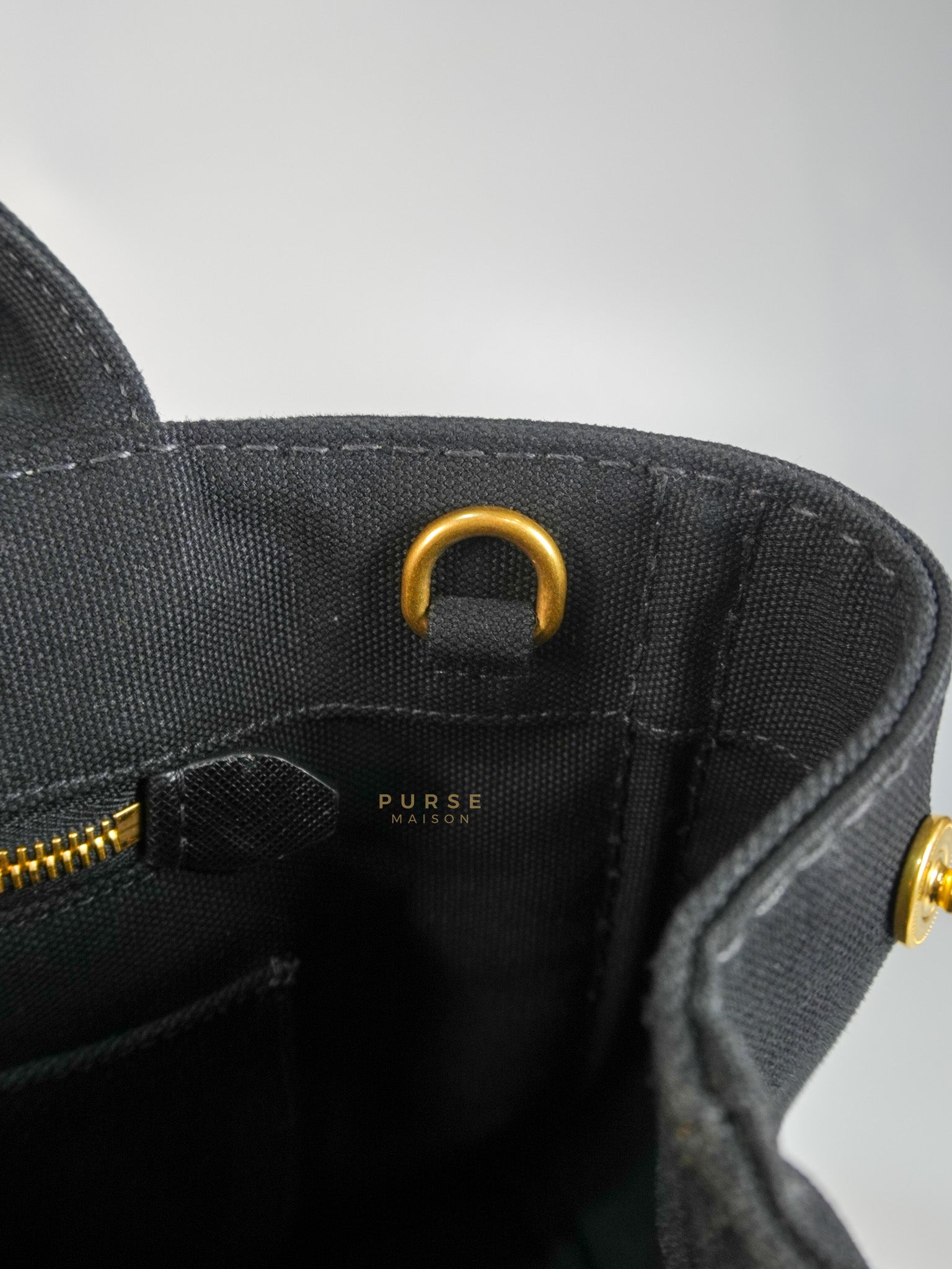 Canapa Medium Canvas Logo-Print Tote Bag Black | Purse Maison Luxury Bags Shop