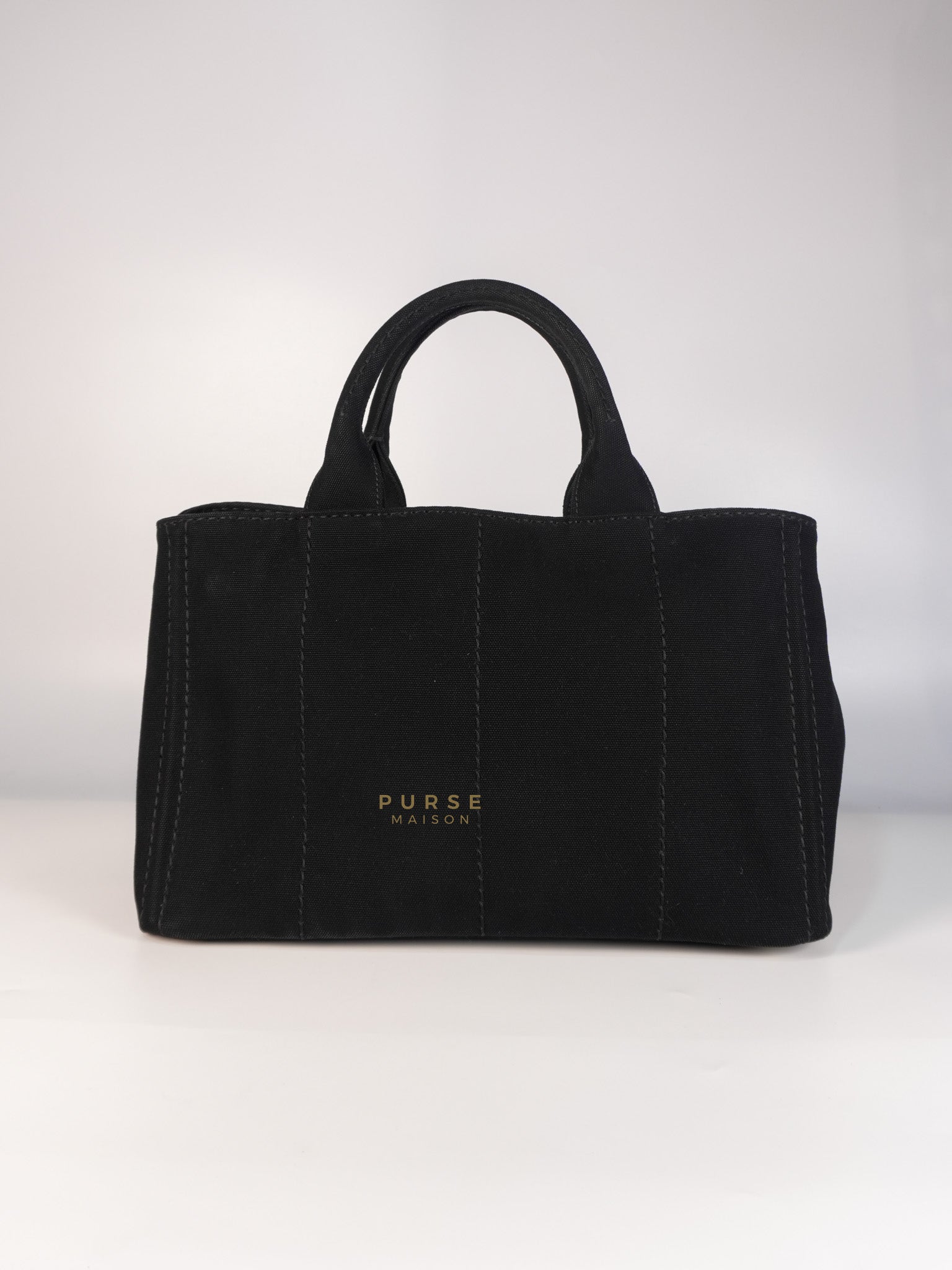 Canapa Medium Canvas Logo-Print Tote Bag Black | Purse Maison Luxury Bags Shop
