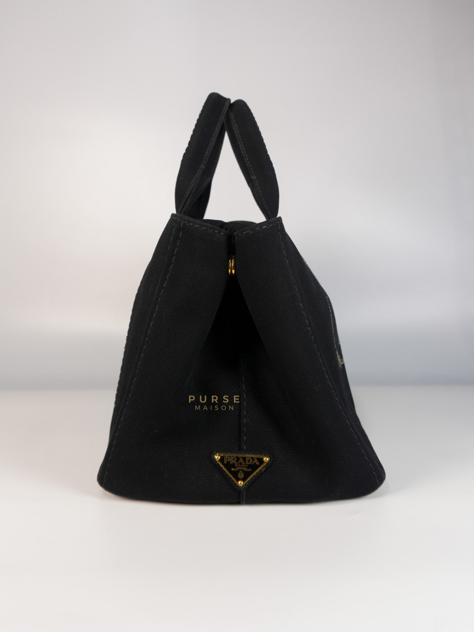 Canapa Medium Canvas Logo-Print Tote Bag Black | Purse Maison Luxury Bags Shop
