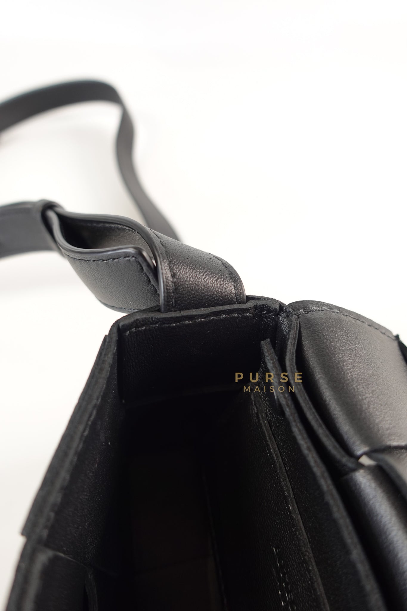 Candy Cassette in Black Intrecciato Leather Bag | Purse Maison Luxury Bags Shop