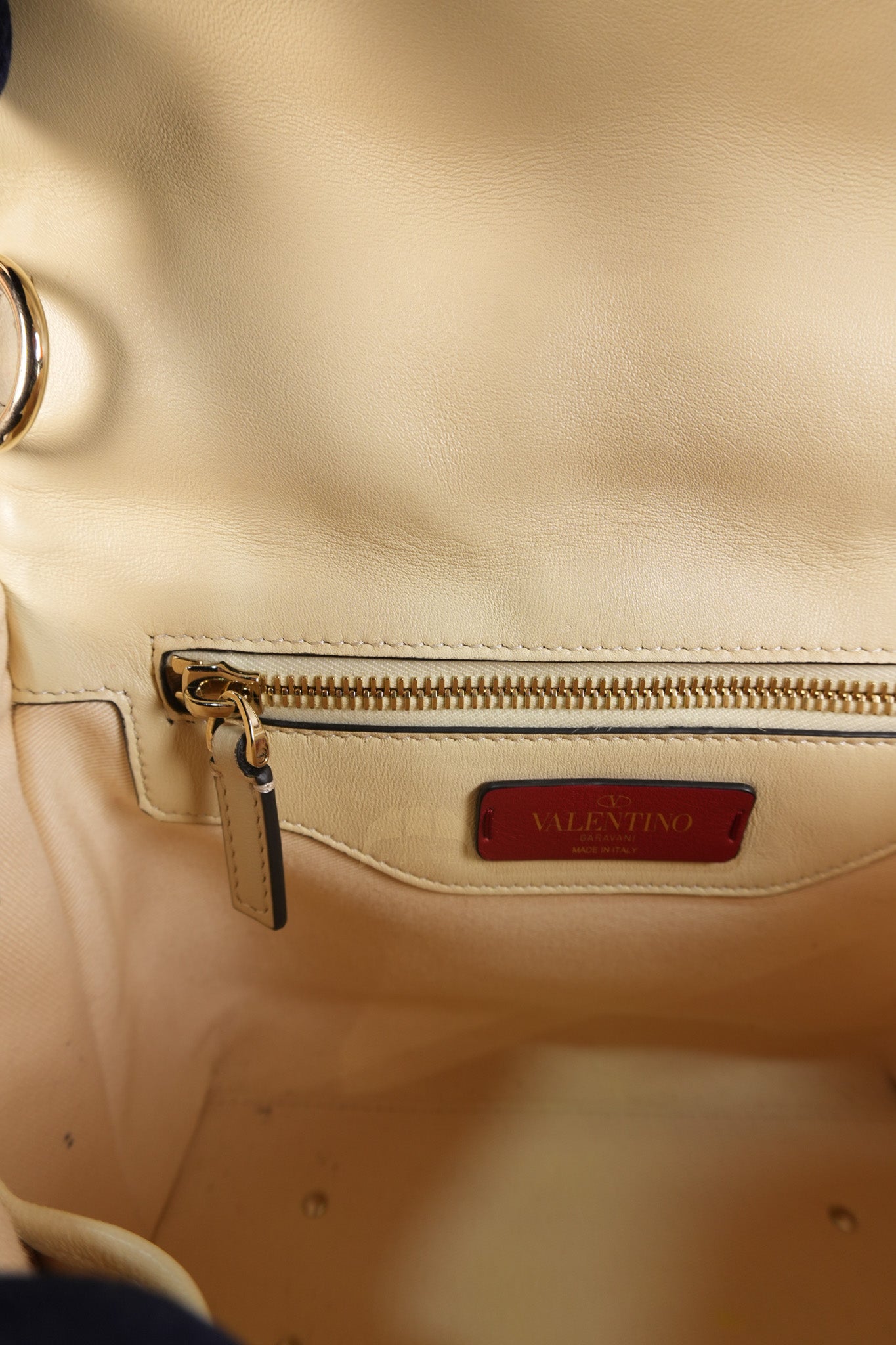 Candystud Nappa Top Handle in Light Beige Smooth Calfskin Leather | Purse Maison Luxury Bags Shop