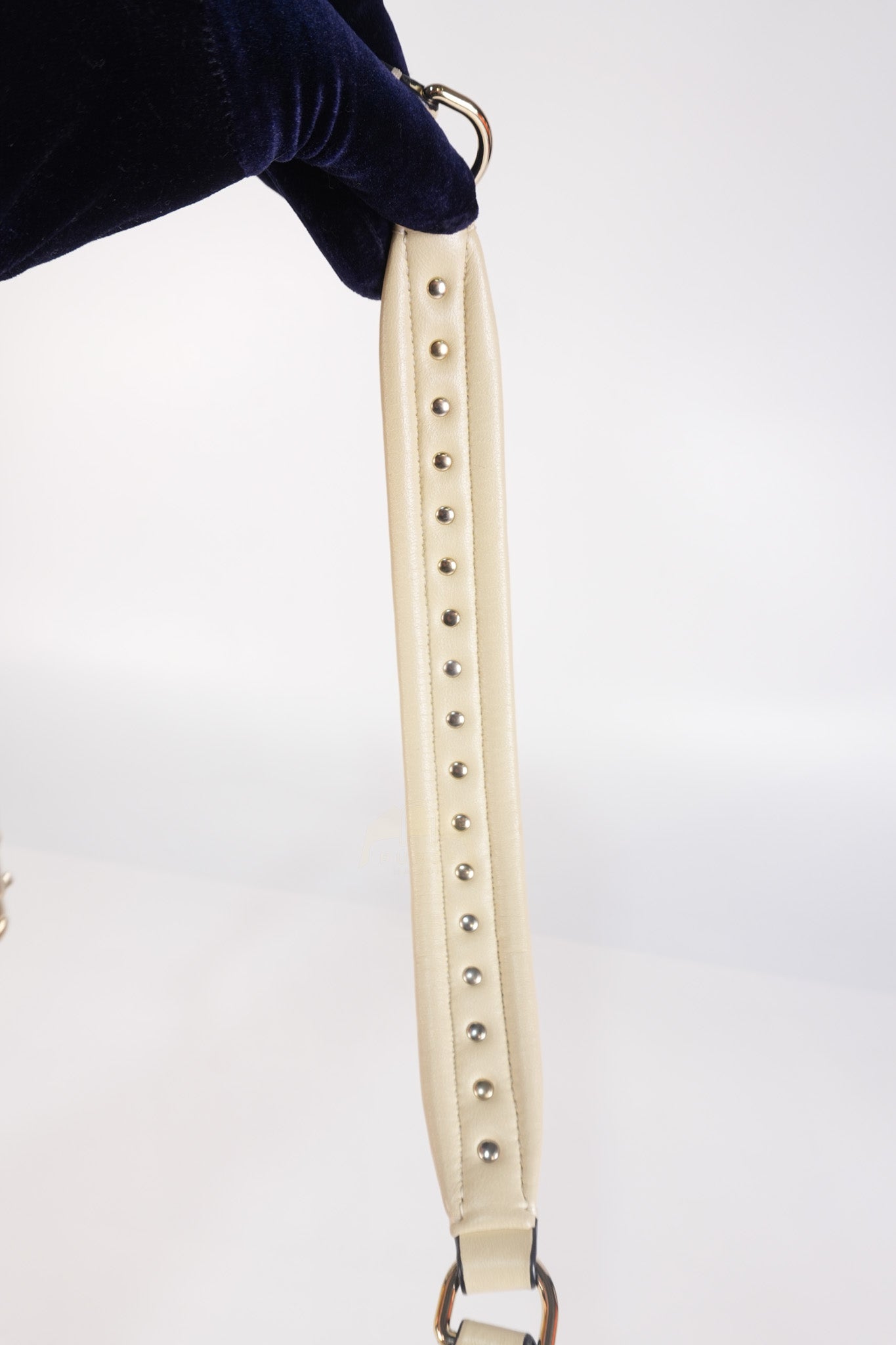 Candystud Nappa Top Handle in Light Beige Smooth Calfskin Leather | Purse Maison Luxury Bags Shop