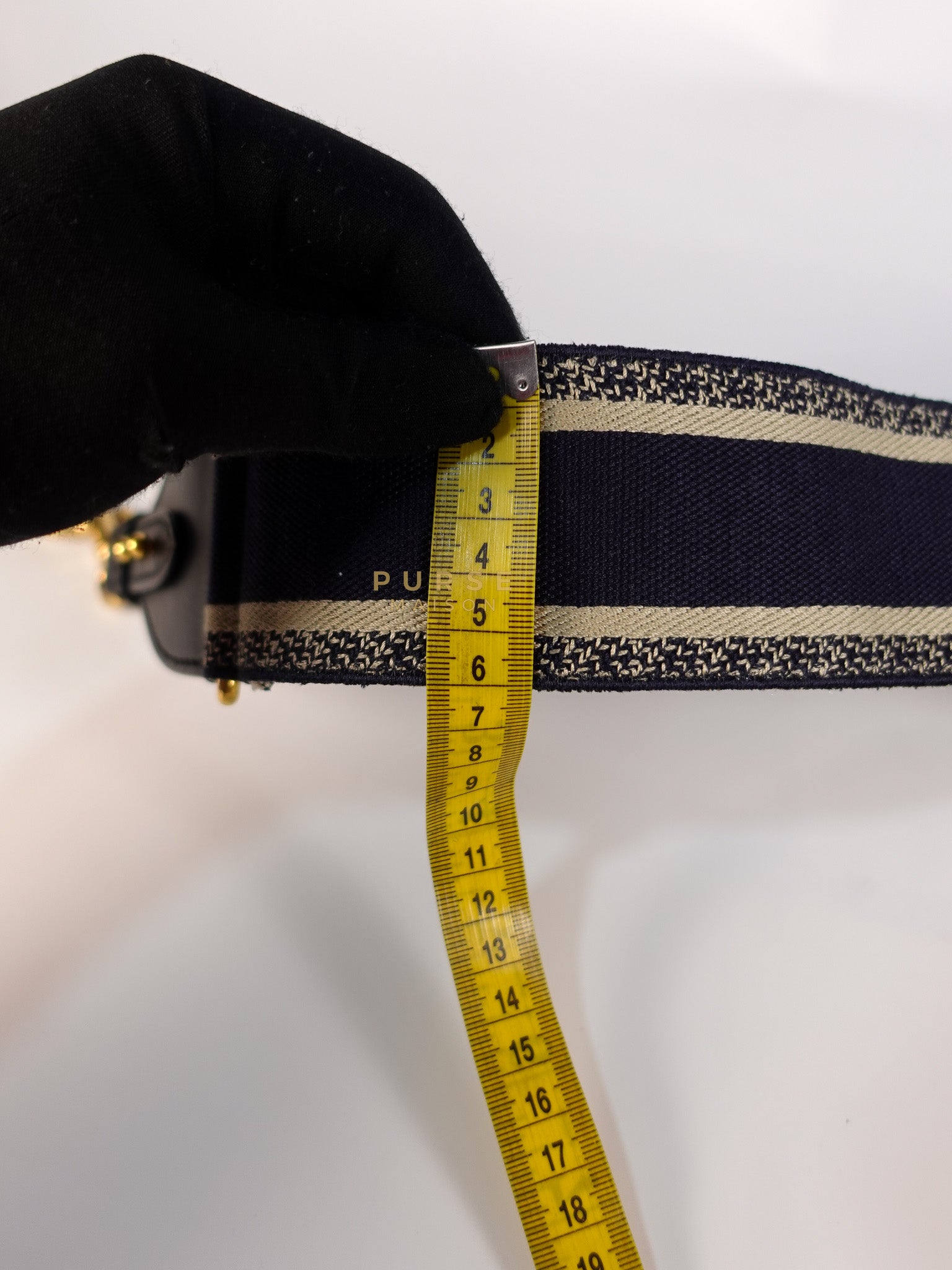 Canvas Bag Strap in Blue & Beige | Purse Maison Luxury Bags Shop