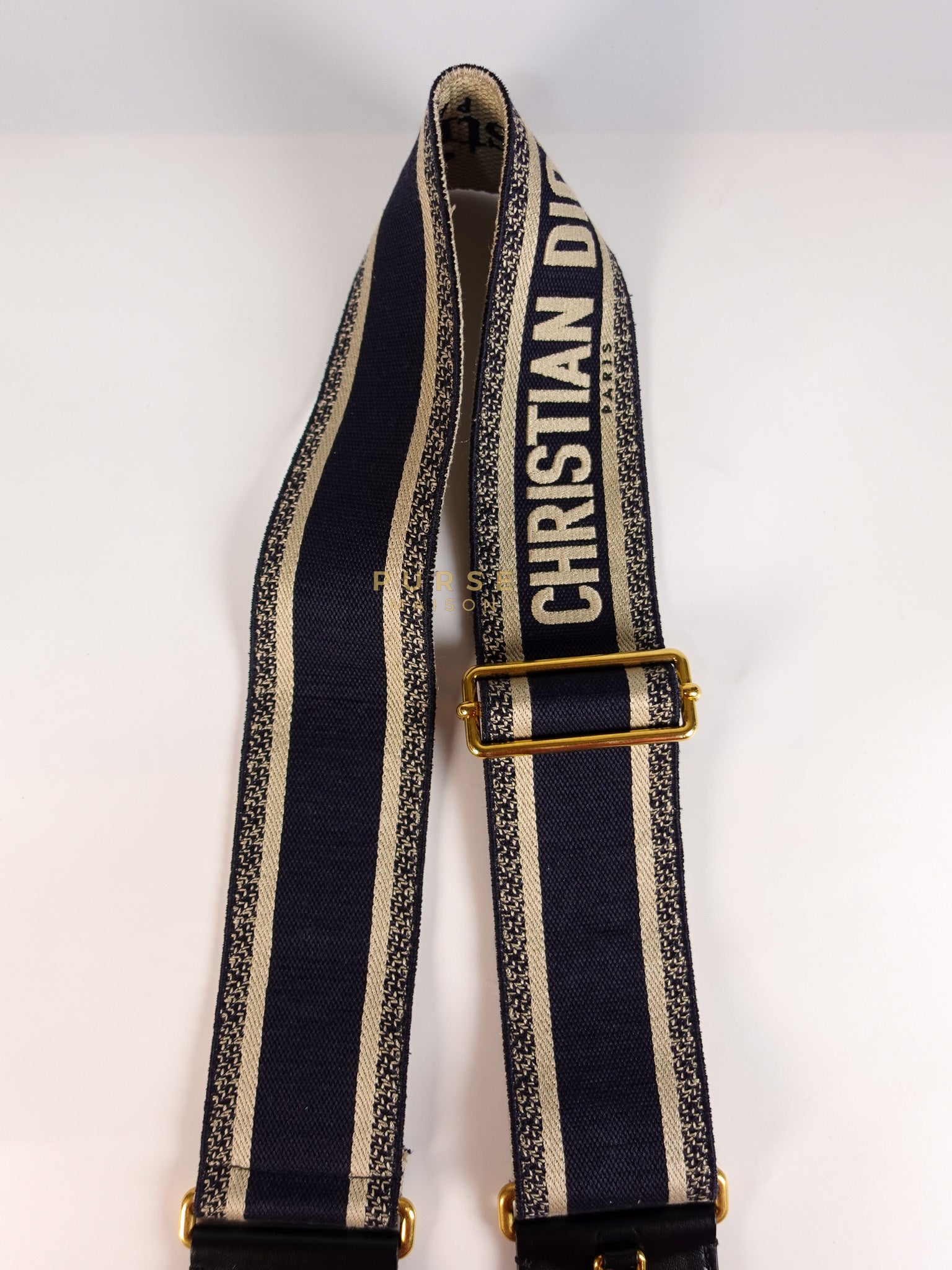 Canvas Bag Strap in Blue & Beige | Purse Maison Luxury Bags Shop