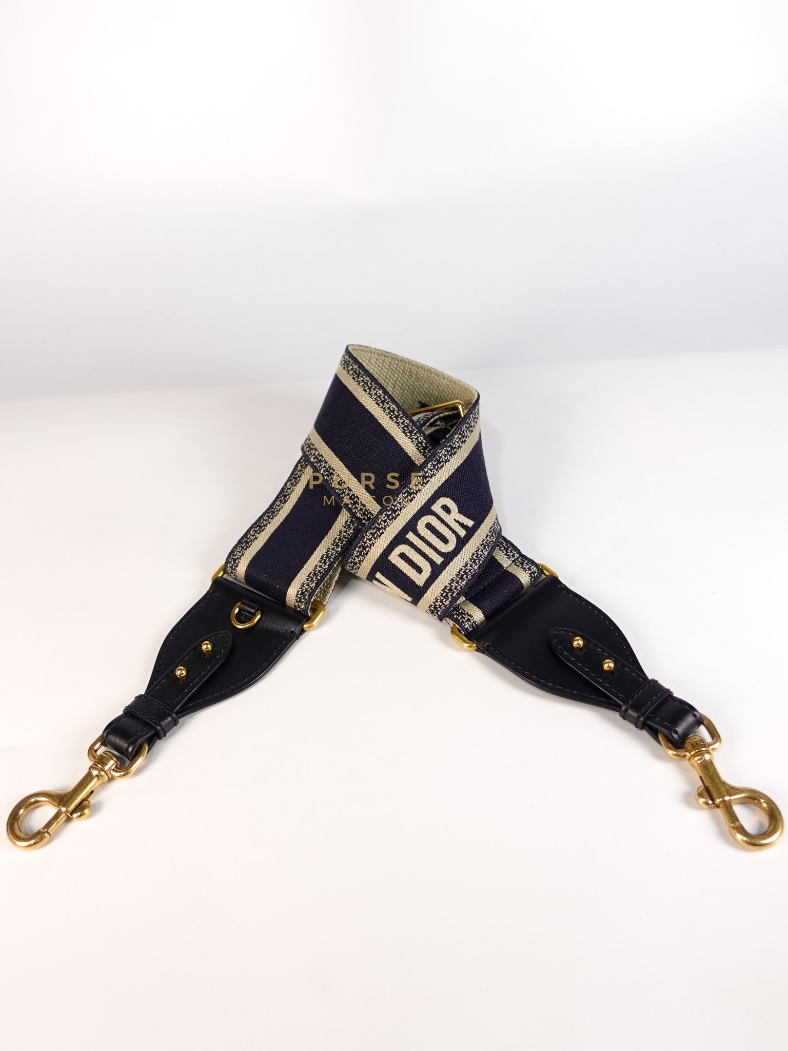 Canvas Bag Strap in Blue & Beige | Purse Maison Luxury Bags Shop
