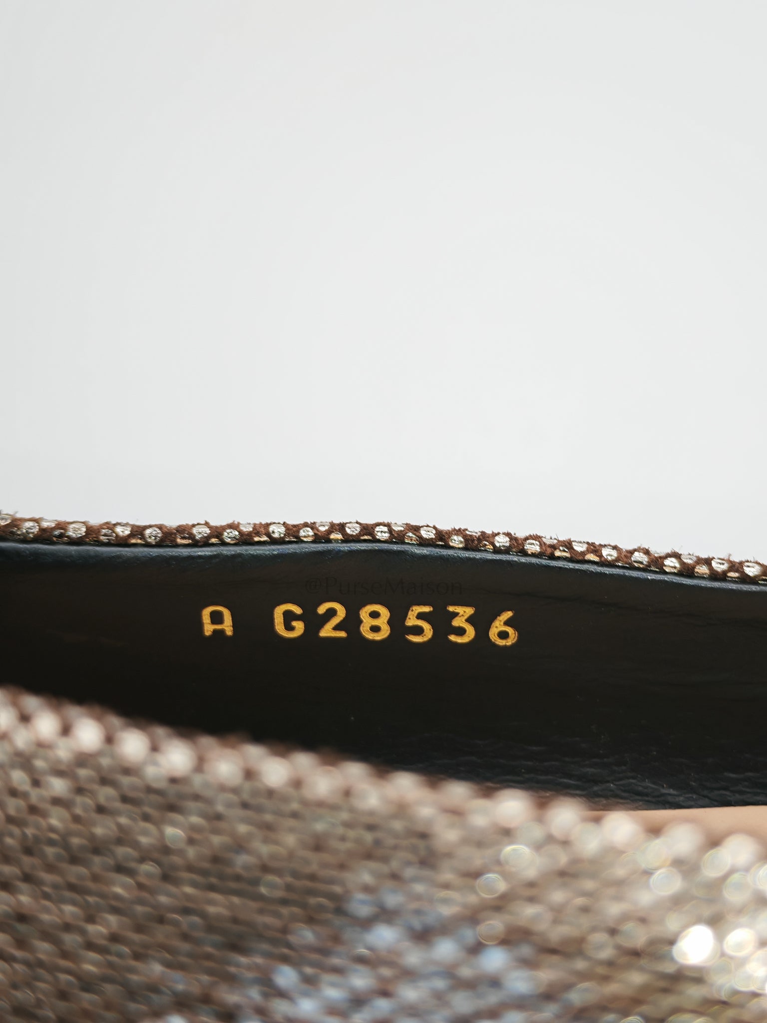 Cap Toe in Black Metallic Glitter Ballet Flats Size 38EU (24cm) | Purse Maison Luxury Bags Shop