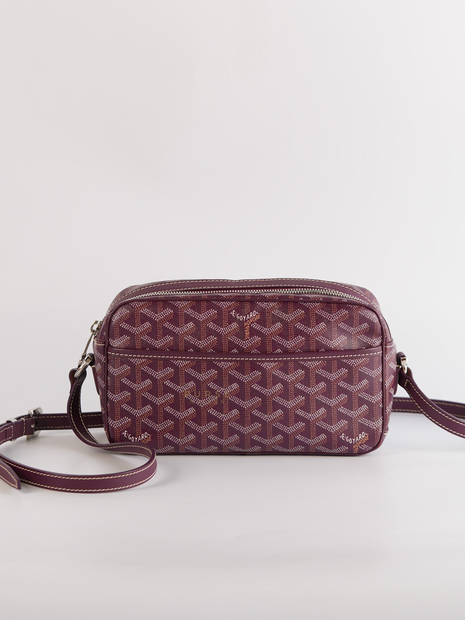 Cap Vert Bordeaux Goyardine Canvas Crossbody Bag Purse