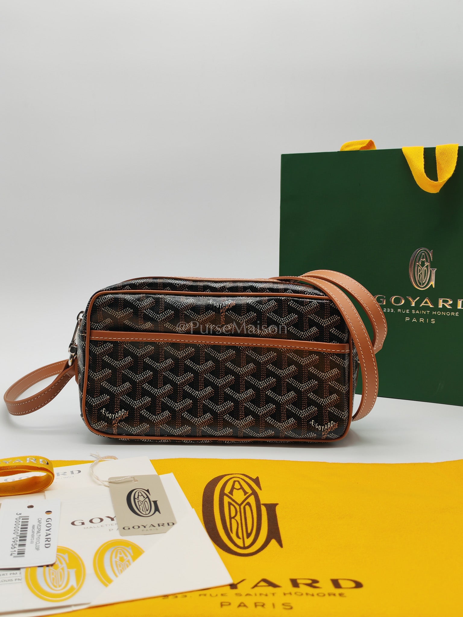 Cap Vert in Tan Goyardine Canvas Crossbody Bag | Purse Maison Luxury Bags Shop