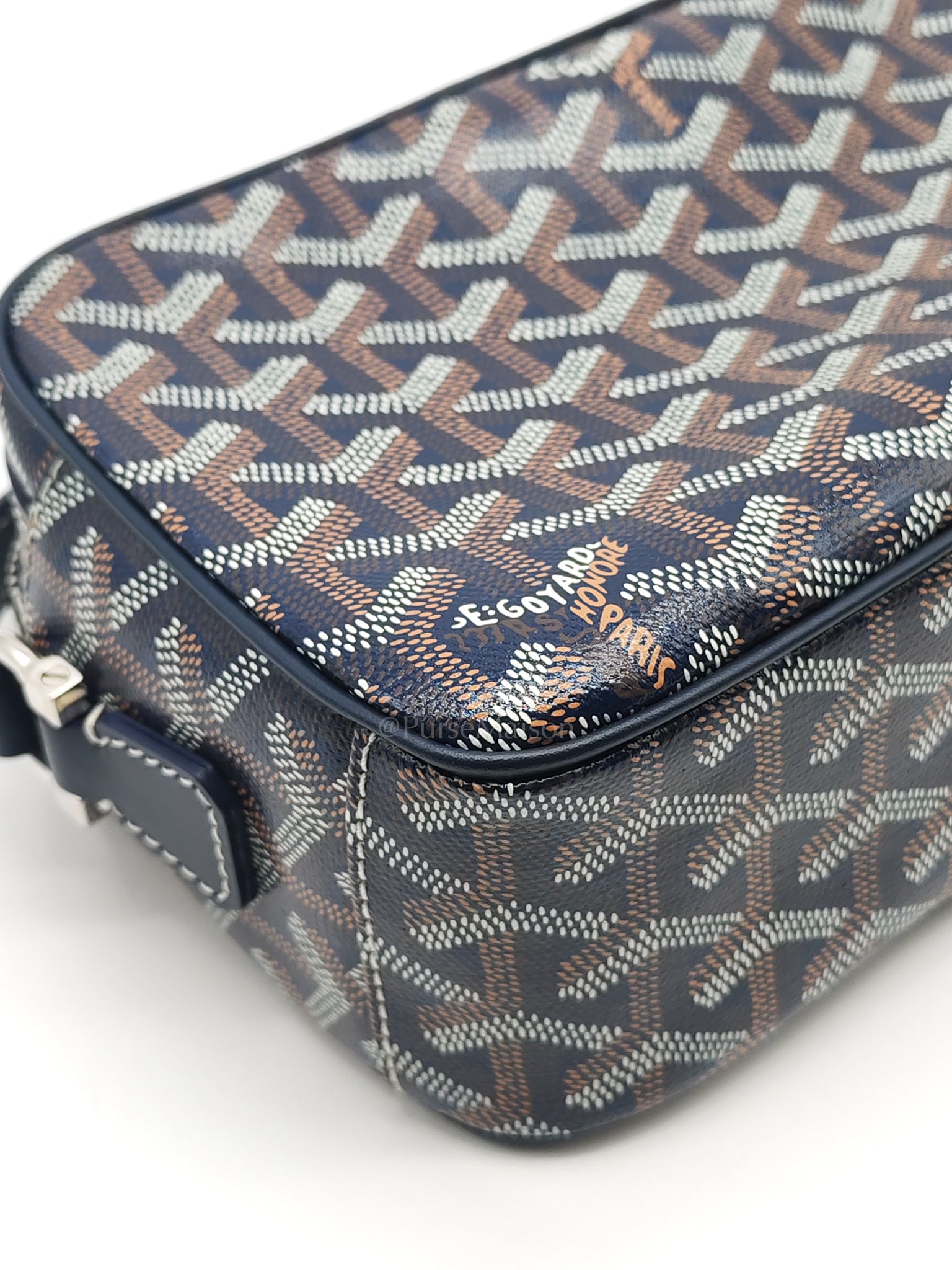 Cap Vert PM in Blue Marine Goyardine Canvas | Purse Maison Luxury Bags Shop