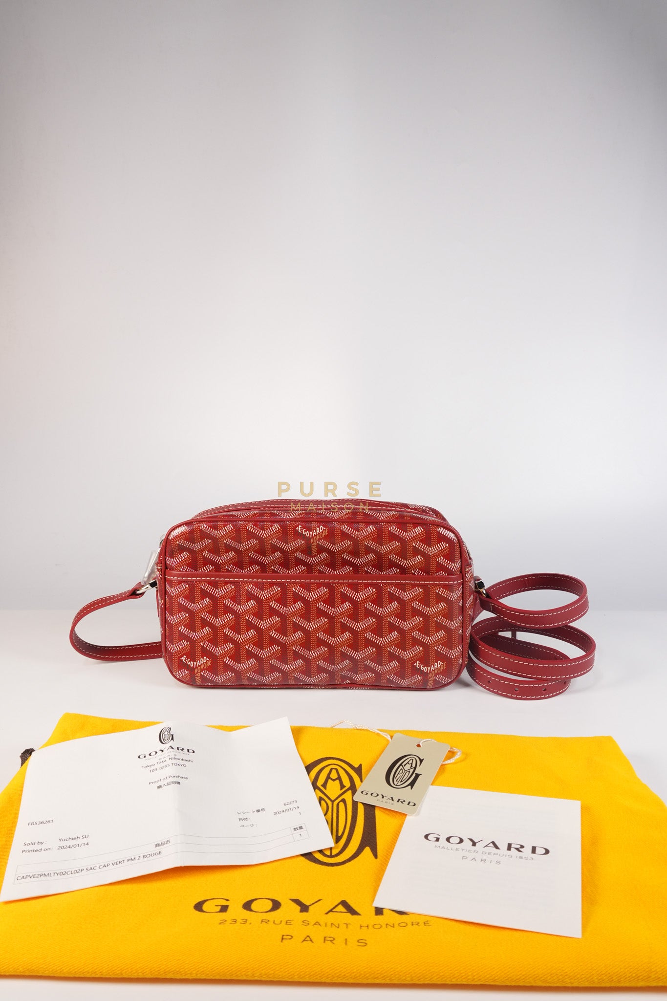 Cap Vert Red in Goyardine Canvas | Purse Maison Luxury Bags Shop