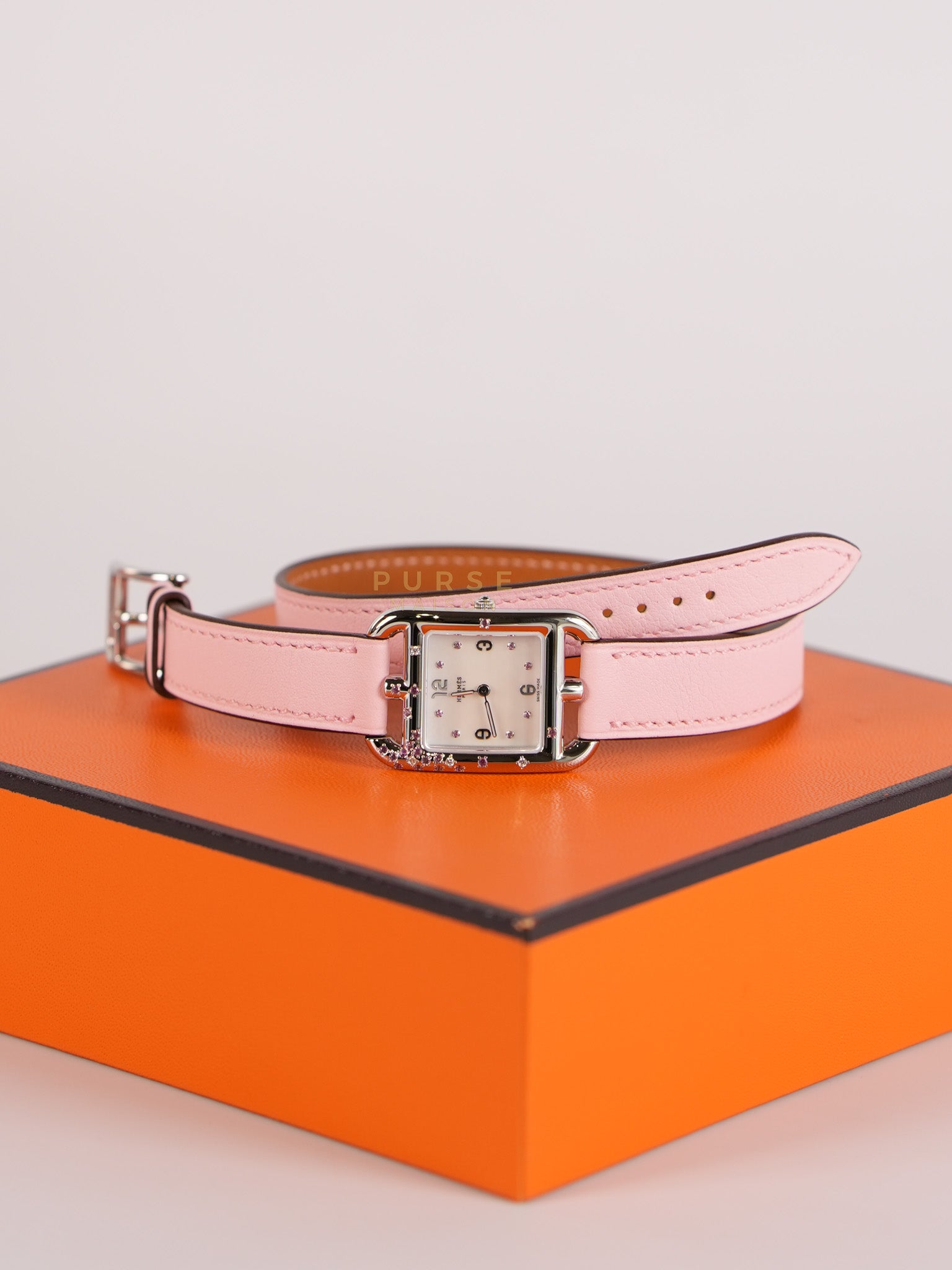 Cape Cod Mother of Pearl Dial Diamond Rose Sakura Swift Leather Strap Watch 31mm | Purse Maison Luxury Bags Shop