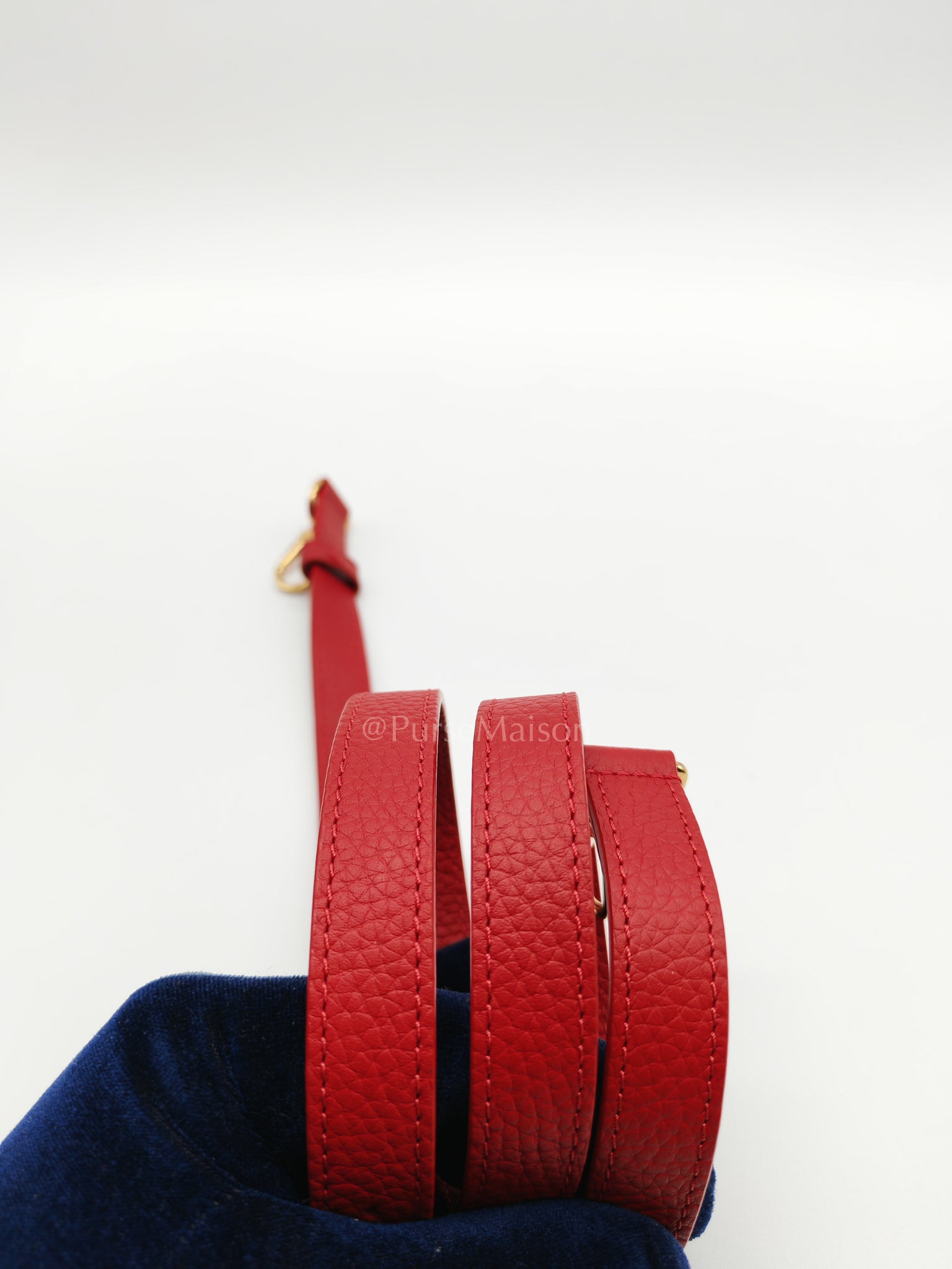 Capuccines BB in Red Taurillion Leather Two-Way Bag (Microchip) | Purse Maison Luxury Bags Shop