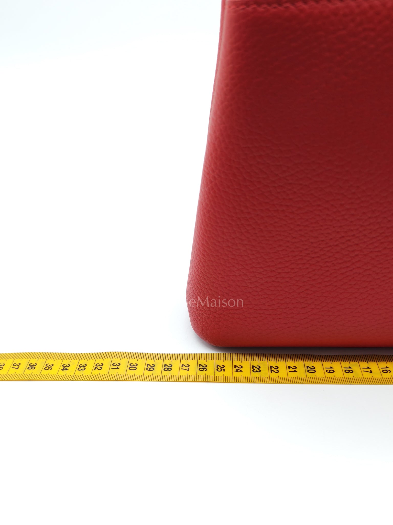 Capuccines BB in Red Taurillion Leather Two-Way Bag (Microchip) | Purse Maison Luxury Bags Shop